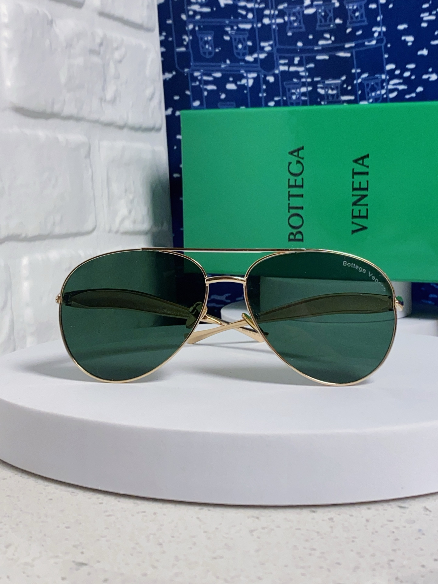 BottegaVeneta宝缇嘉 BV1305S欧美时尚太阳镜男女沙丁鱼镜腿金属蛤蟆镜飞行员墨镜