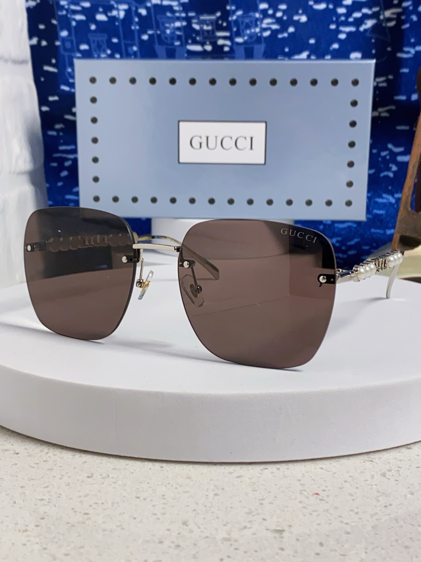  Gucci古奇 2025新款新金属太阳镜方框防紫外线墨镜时尚无框名媛明星同款墨镜GG1923SA