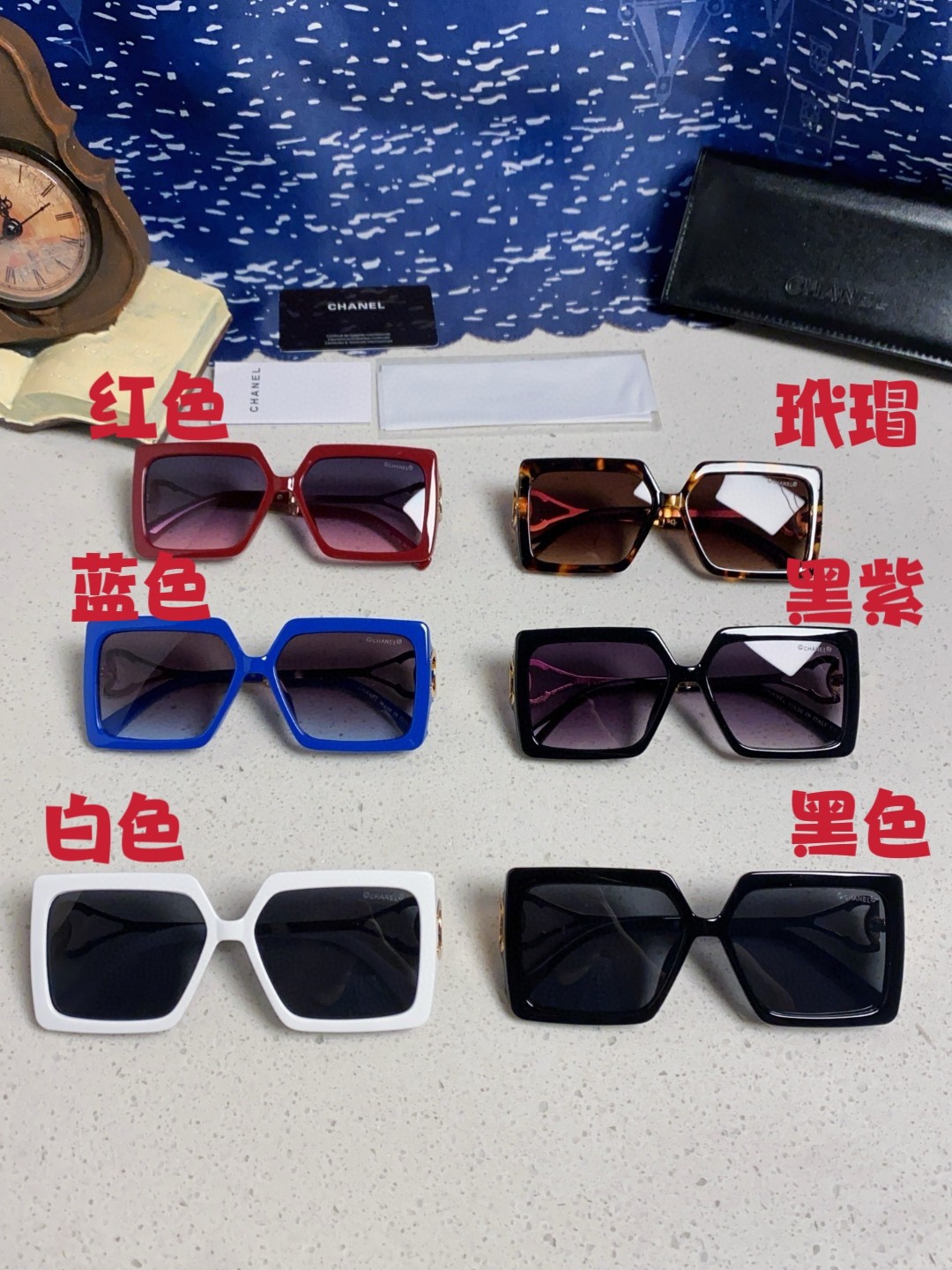 Chanel香奈儿 2025新款时尚大框太阳镜女高级感方形ins风街拍欧美跨境遮阳驾驶墨镜