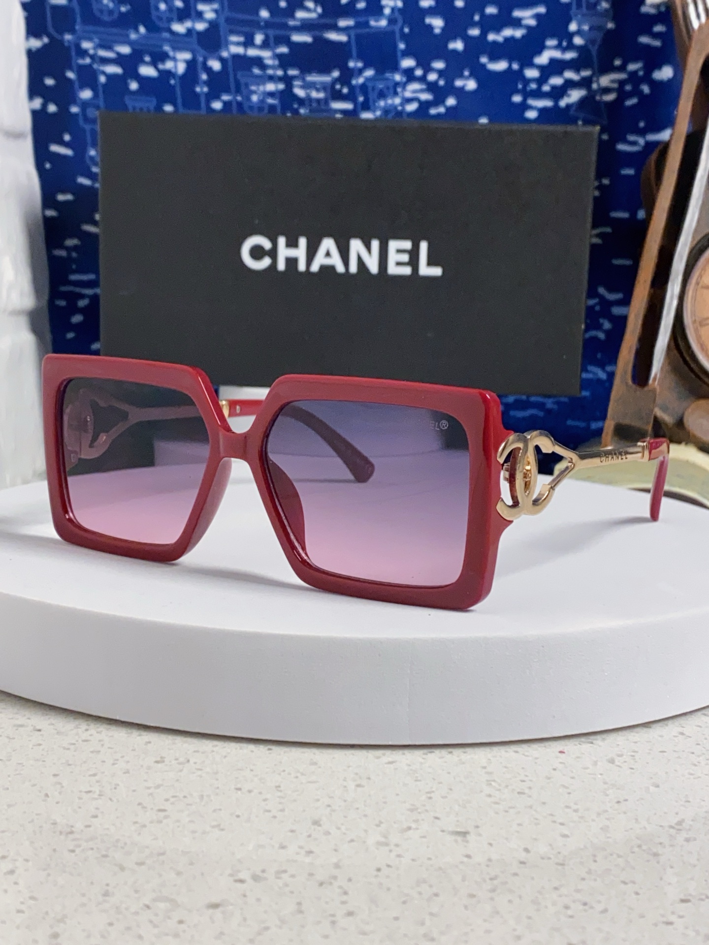 Chanel香奈儿 2025新款时尚大框太阳镜女高级感方形ins风街拍欧美跨境遮阳驾驶墨镜