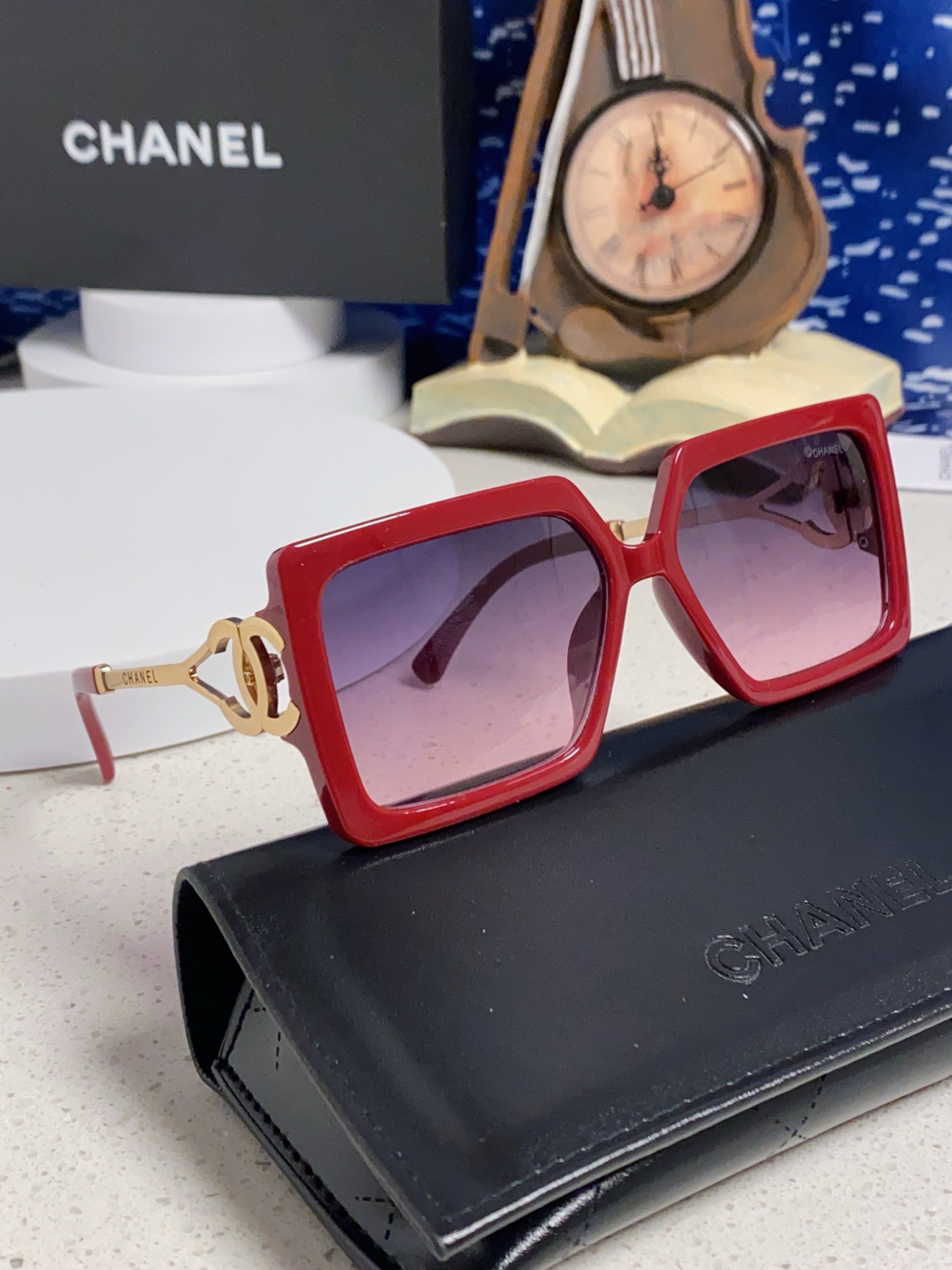 Chanel香奈儿 2025新款时尚大框太阳镜女高级感方形ins风街拍欧美跨境遮阳驾驶墨镜