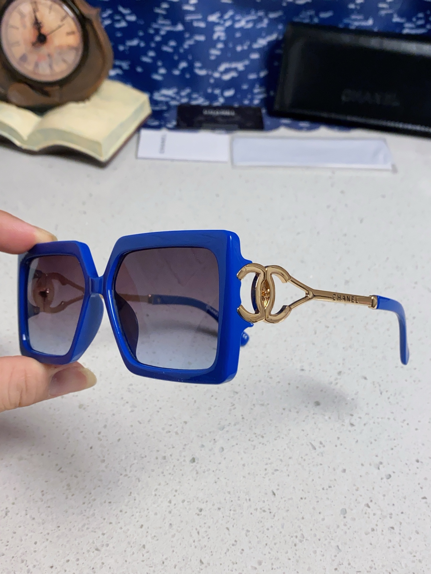 Chanel香奈儿 2025新款时尚大框太阳镜女高级感方形ins风街拍欧美跨境遮阳驾驶墨镜