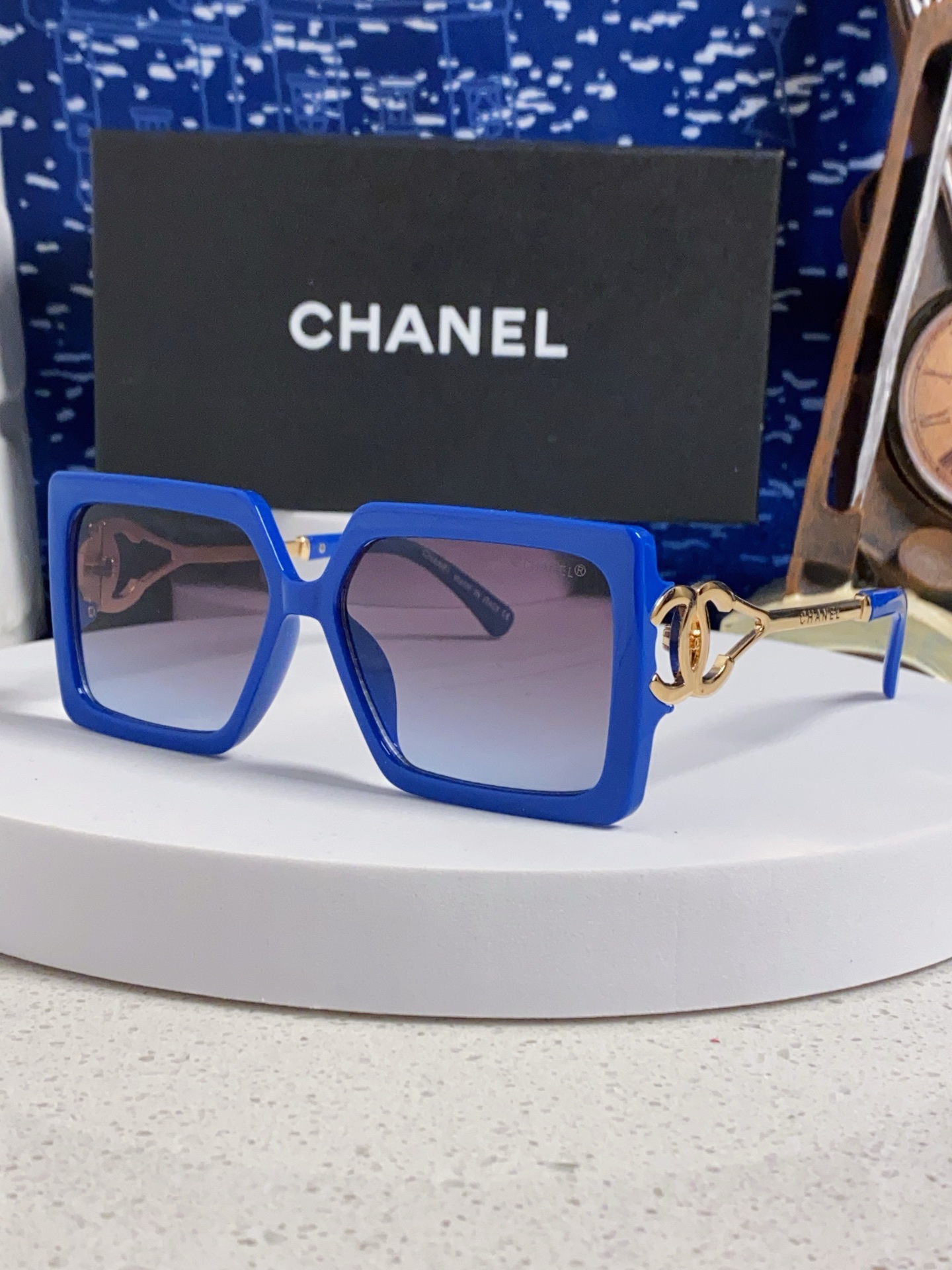 Chanel香奈儿 2025新款时尚大框太阳镜女高级感方形ins风街拍欧美跨境遮阳驾驶墨镜
