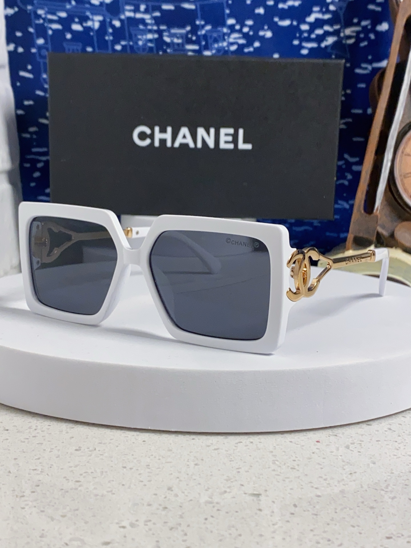 Chanel香奈儿 2025新款时尚大框太阳镜女高级感方形ins风街拍欧美跨境遮阳驾驶墨镜