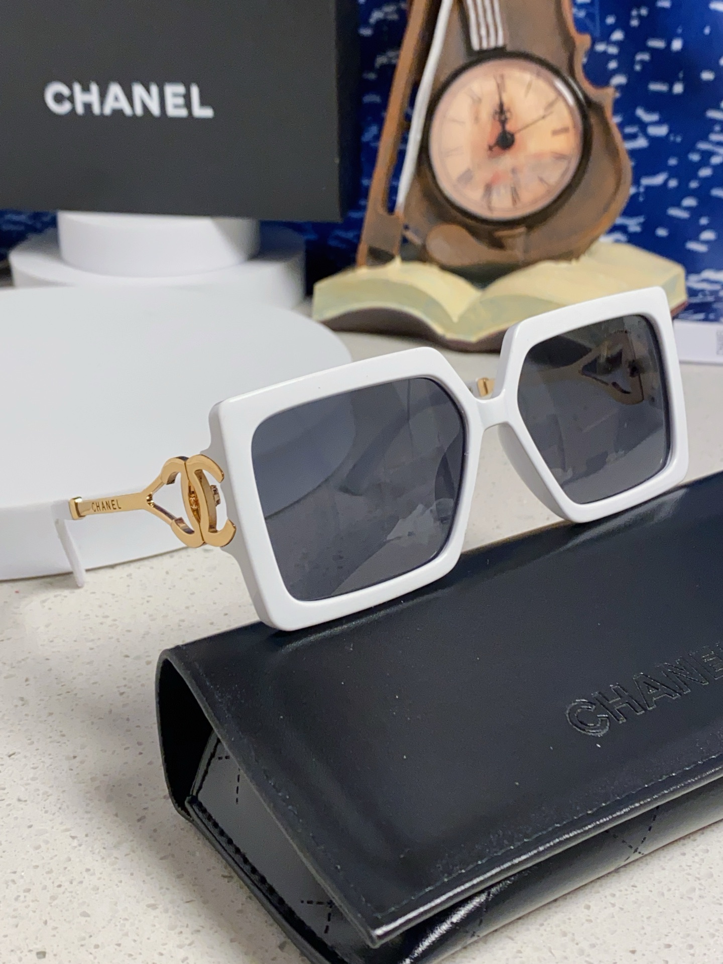 Chanel香奈儿 2025新款时尚大框太阳镜女高级感方形ins风街拍欧美跨境遮阳驾驶墨镜