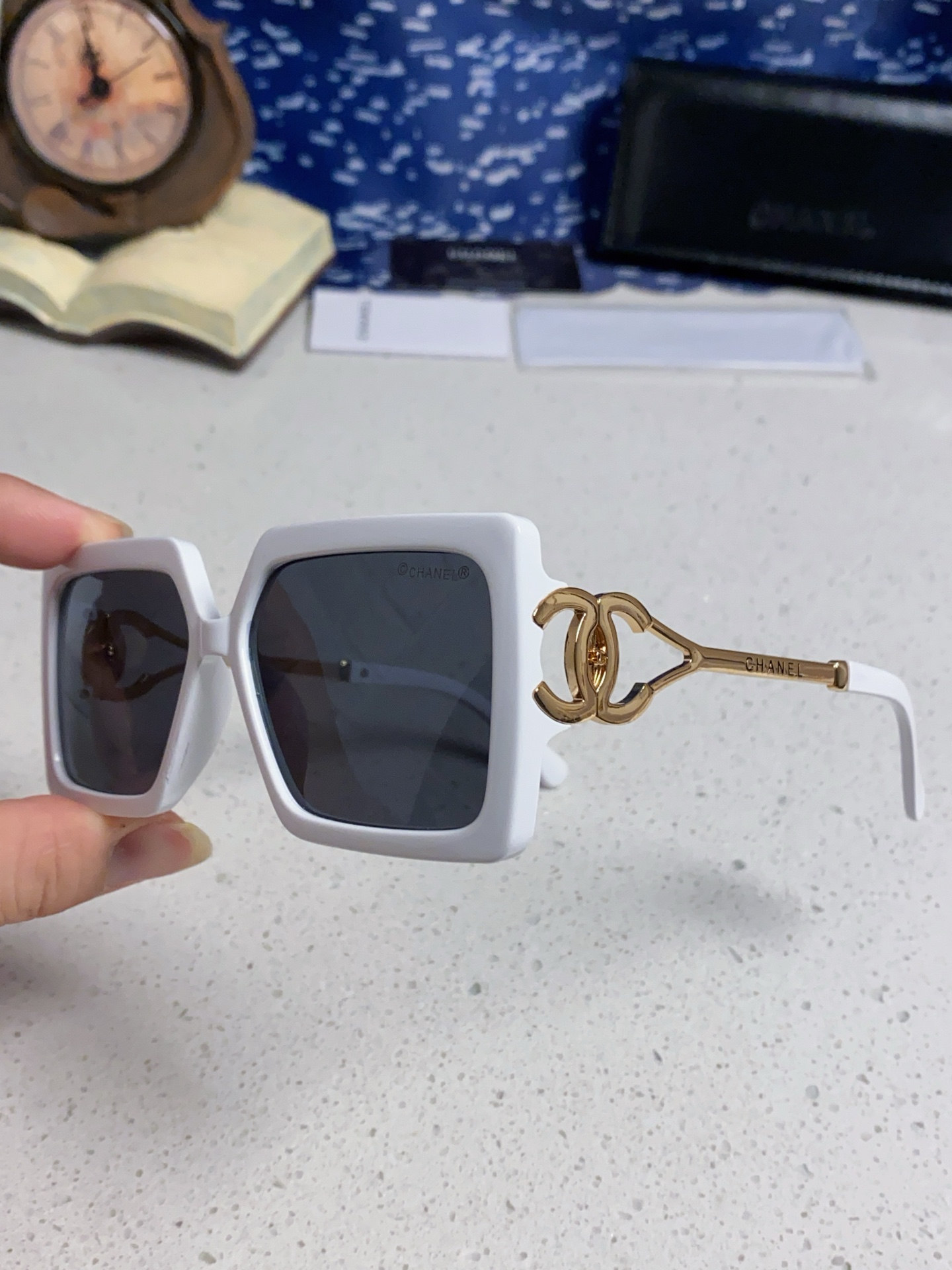 Chanel香奈儿 2025新款时尚大框太阳镜女高级感方形ins风街拍欧美跨境遮阳驾驶墨镜