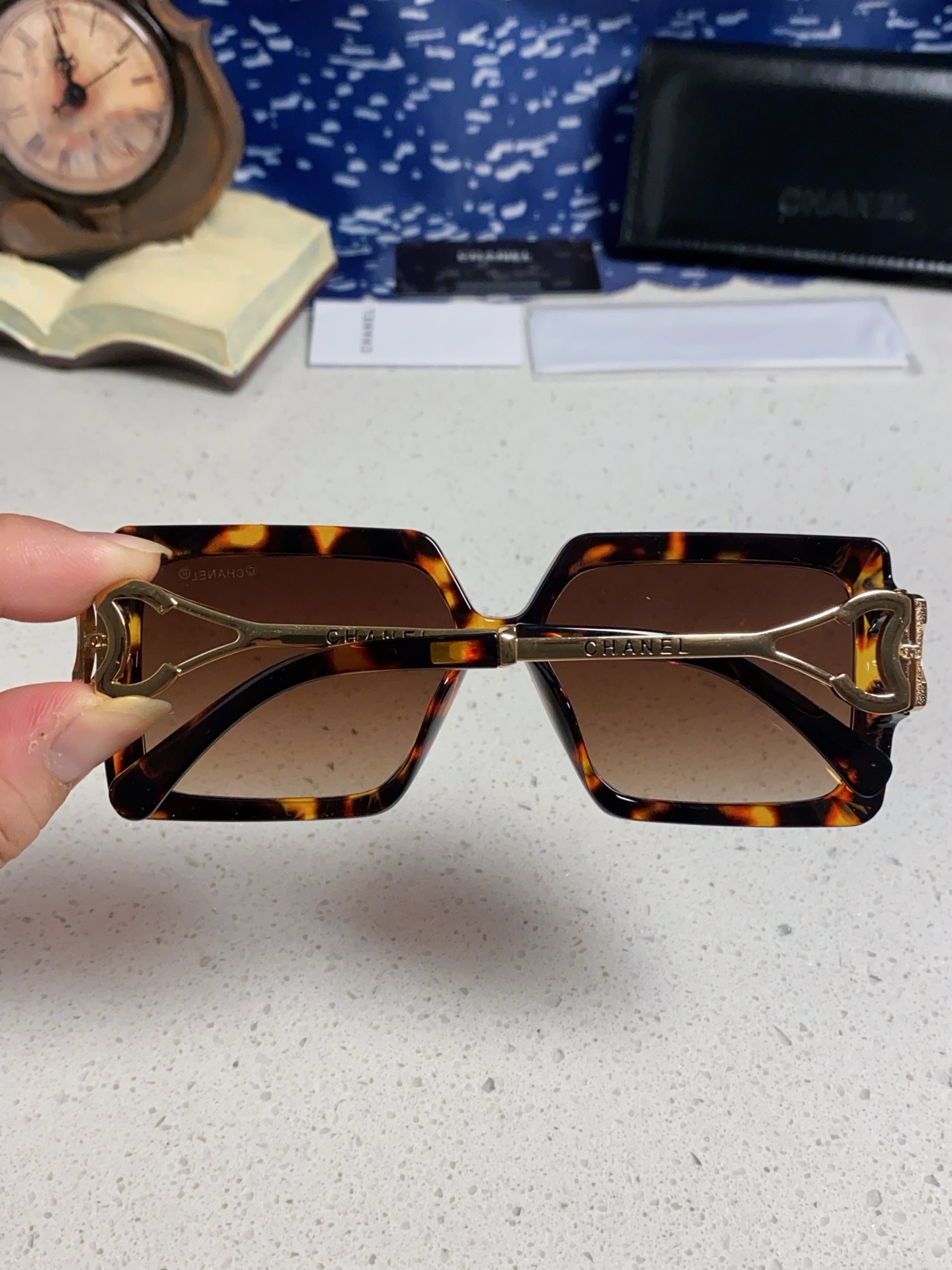 Chanel香奈儿 2025新款时尚大框太阳镜女高级感方形ins风街拍欧美跨境遮阳驾驶墨镜