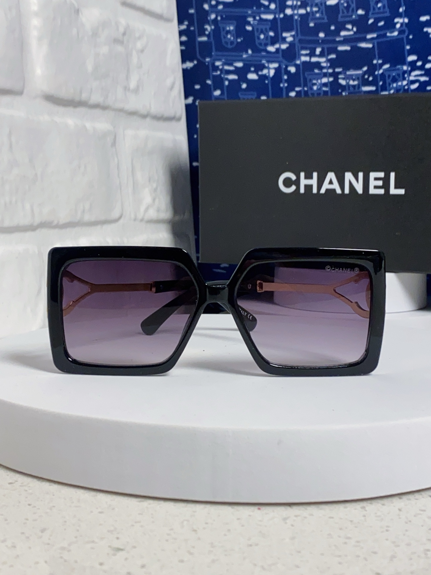 Chanel香奈儿 2025新款时尚大框太阳镜女高级感方形ins风街拍欧美跨境遮阳驾驶墨镜