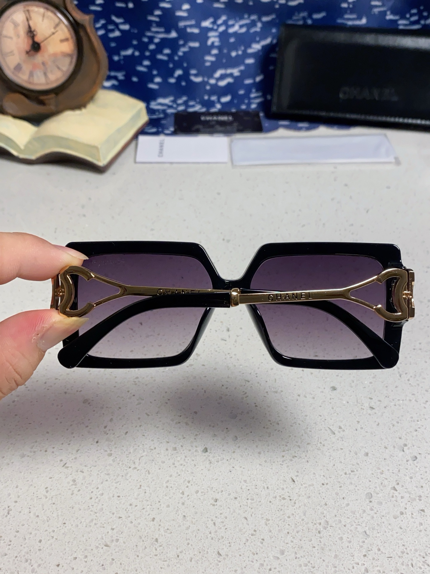 Chanel香奈儿 2025新款时尚大框太阳镜女高级感方形ins风街拍欧美跨境遮阳驾驶墨镜