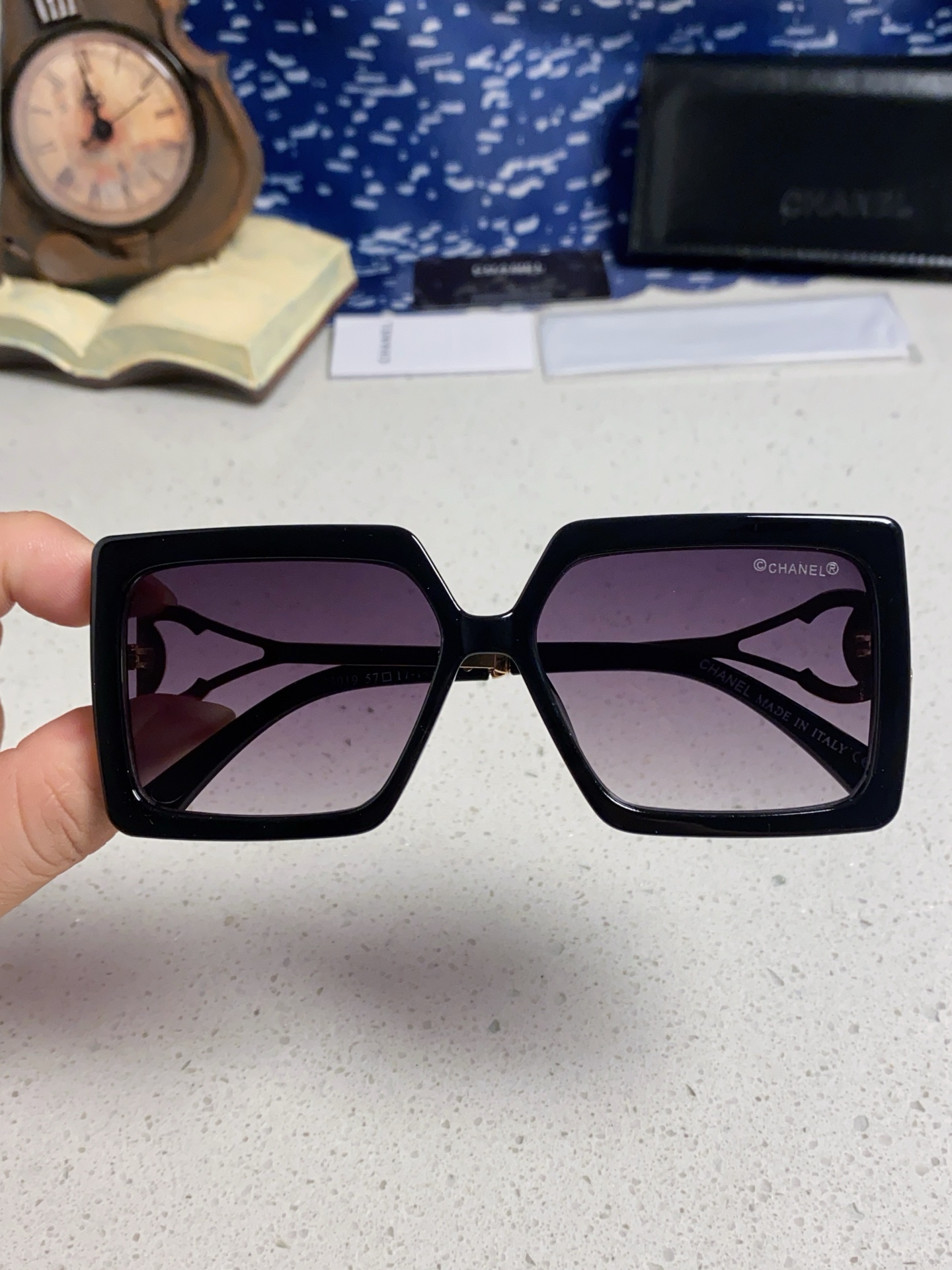 Chanel香奈儿 2025新款时尚大框太阳镜女高级感方形ins风街拍欧美跨境遮阳驾驶墨镜