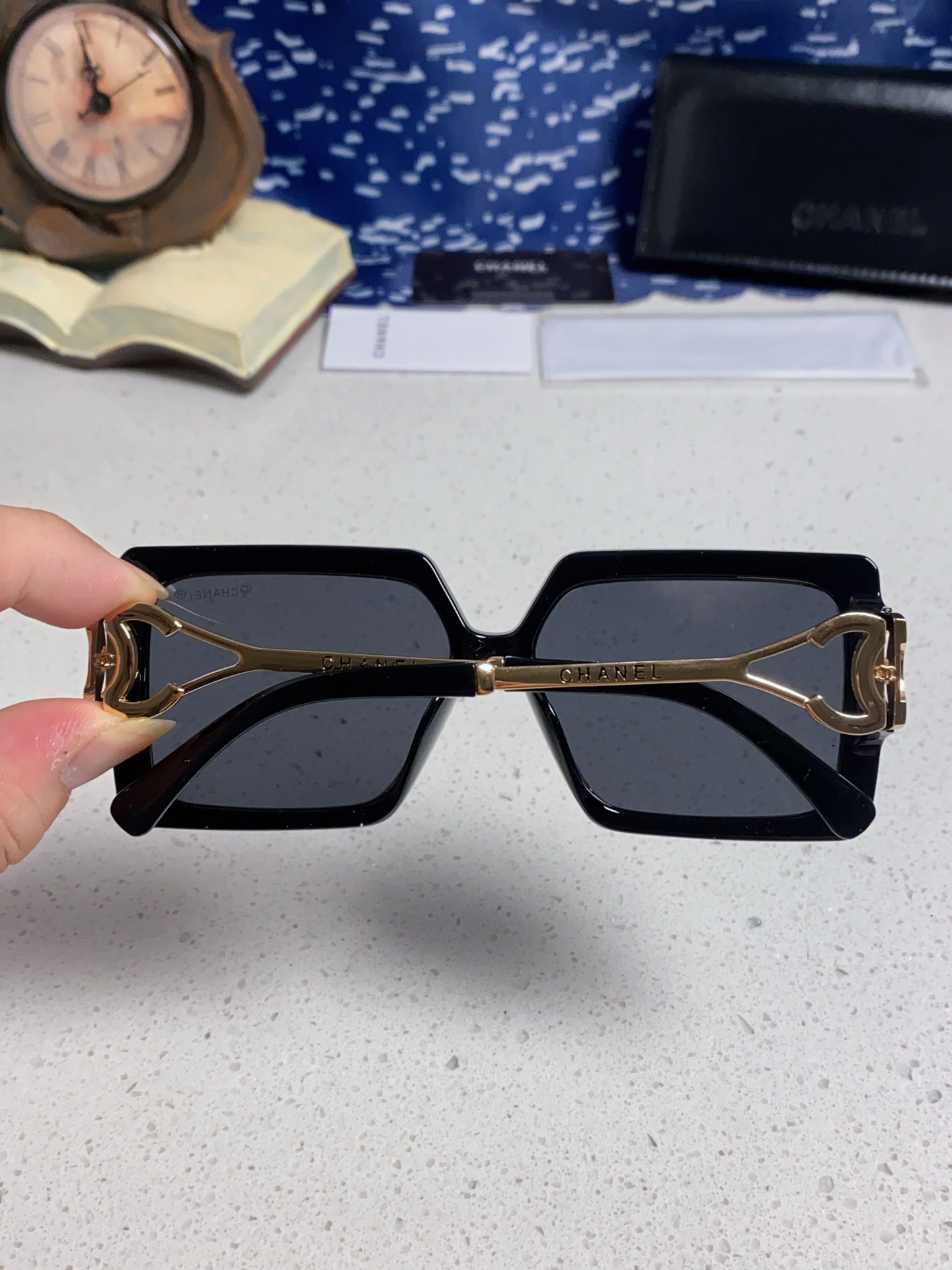 Chanel香奈儿 2025新款时尚大框太阳镜女高级感方形ins风街拍欧美跨境遮阳驾驶墨镜