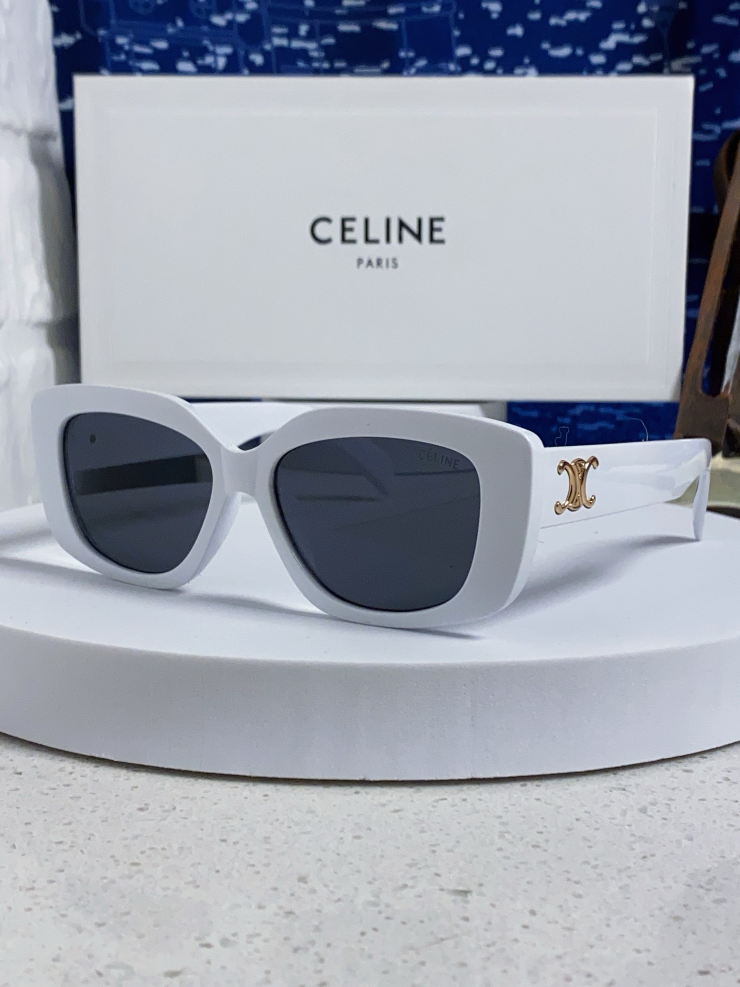  Celine赛琳 韩版气质遮阳墨镜女潮圆脸大框高级感街拍网红防晒太阳眼镜 女士墨镜 男女通用款