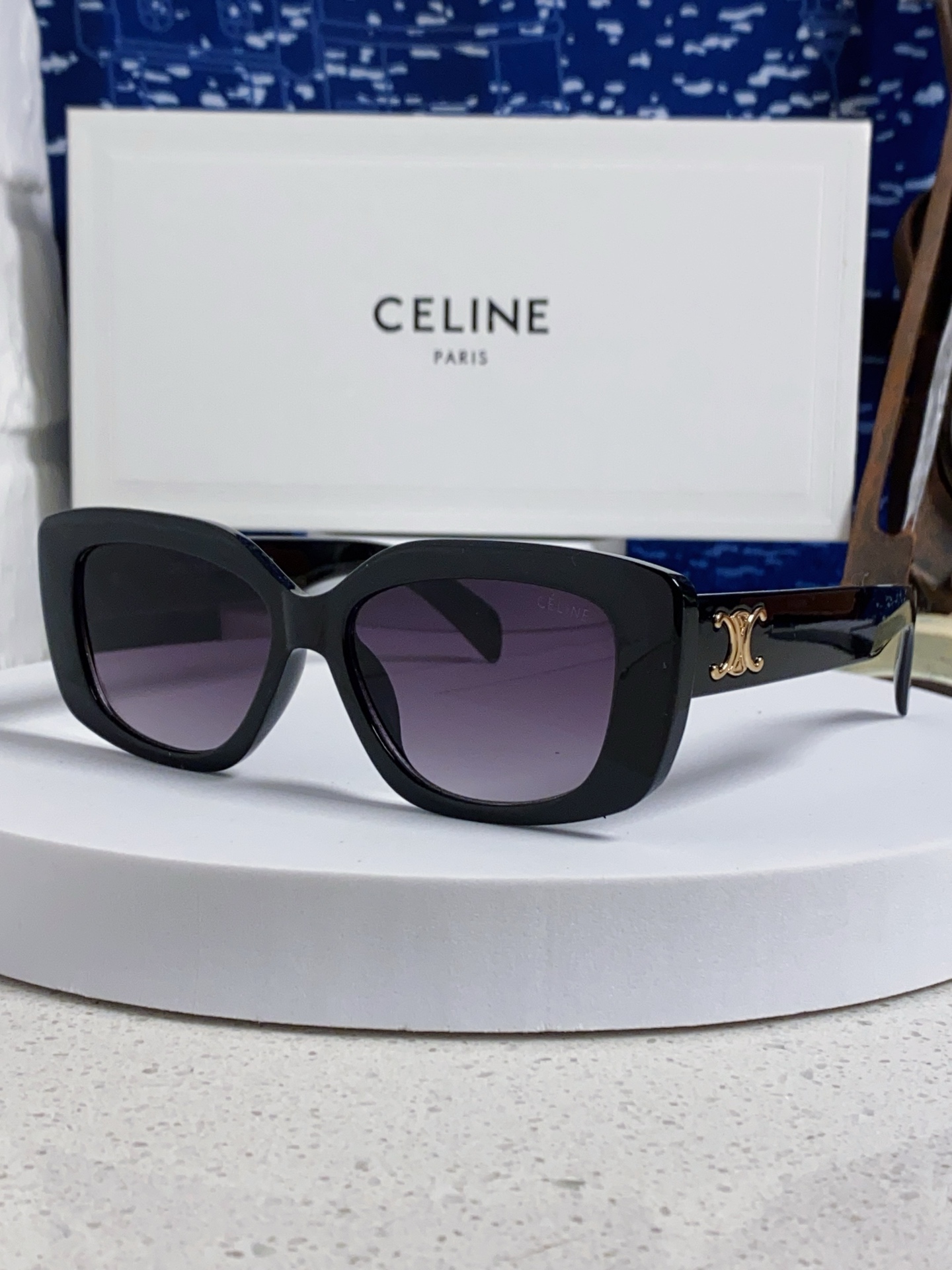  Celine赛琳 韩版气质遮阳墨镜女潮圆脸大框高级感街拍网红防晒太阳眼镜 女士墨镜 男女通用款