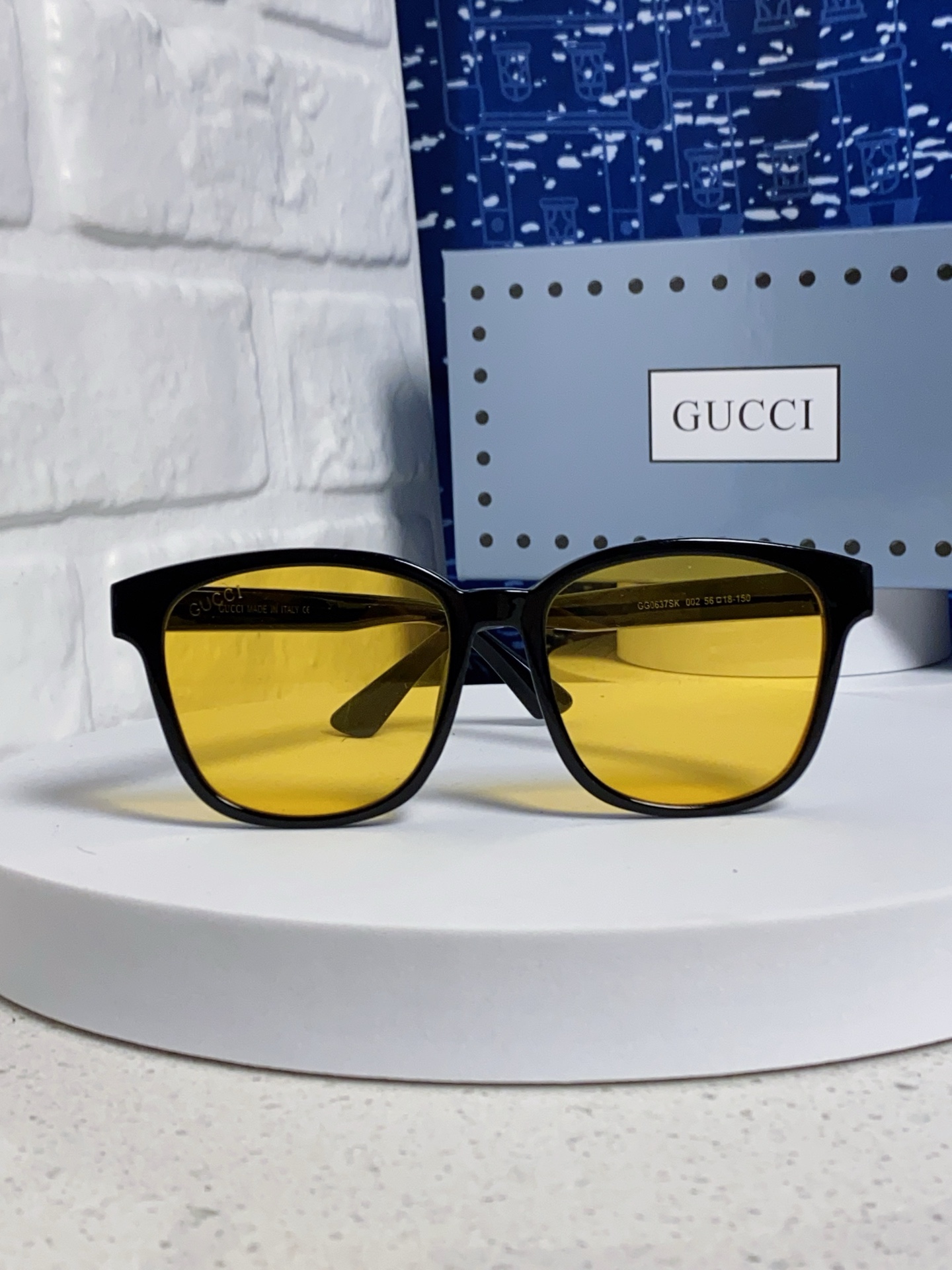  Gucci古奇 2025新款G家墨镜男女防晒防紫外线方形进口太阳眼镜GG0637