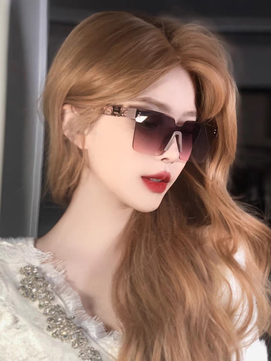  Hermes爱马仕 2025新款墨镜女款高级无框网红方圆脸显瘦气质防晒遮阳太阳眼镜