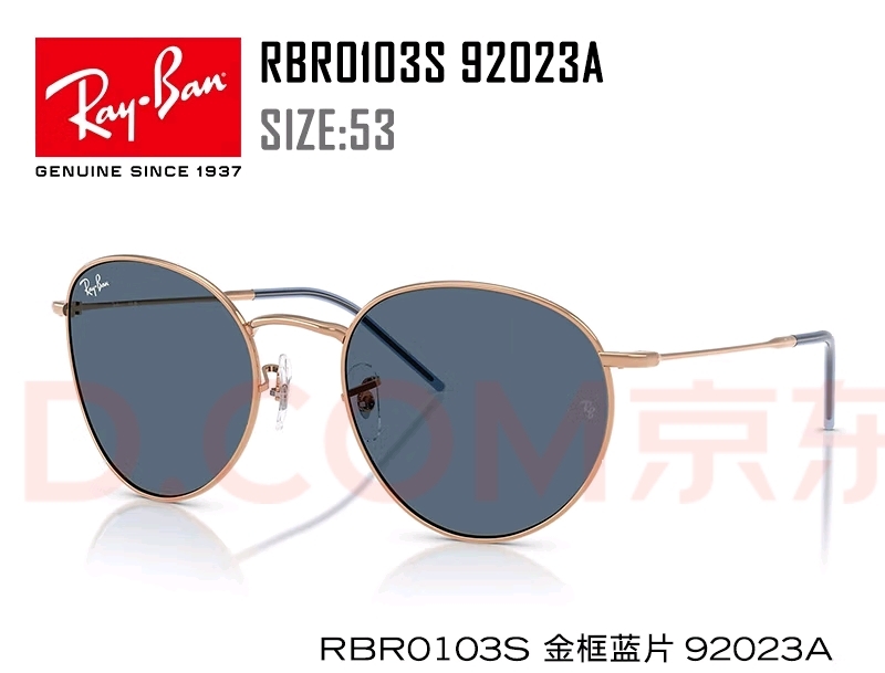  RayBan雷朋REVERSE反转潘托斯金属框眼镜男女款太阳墨镜RB0103S