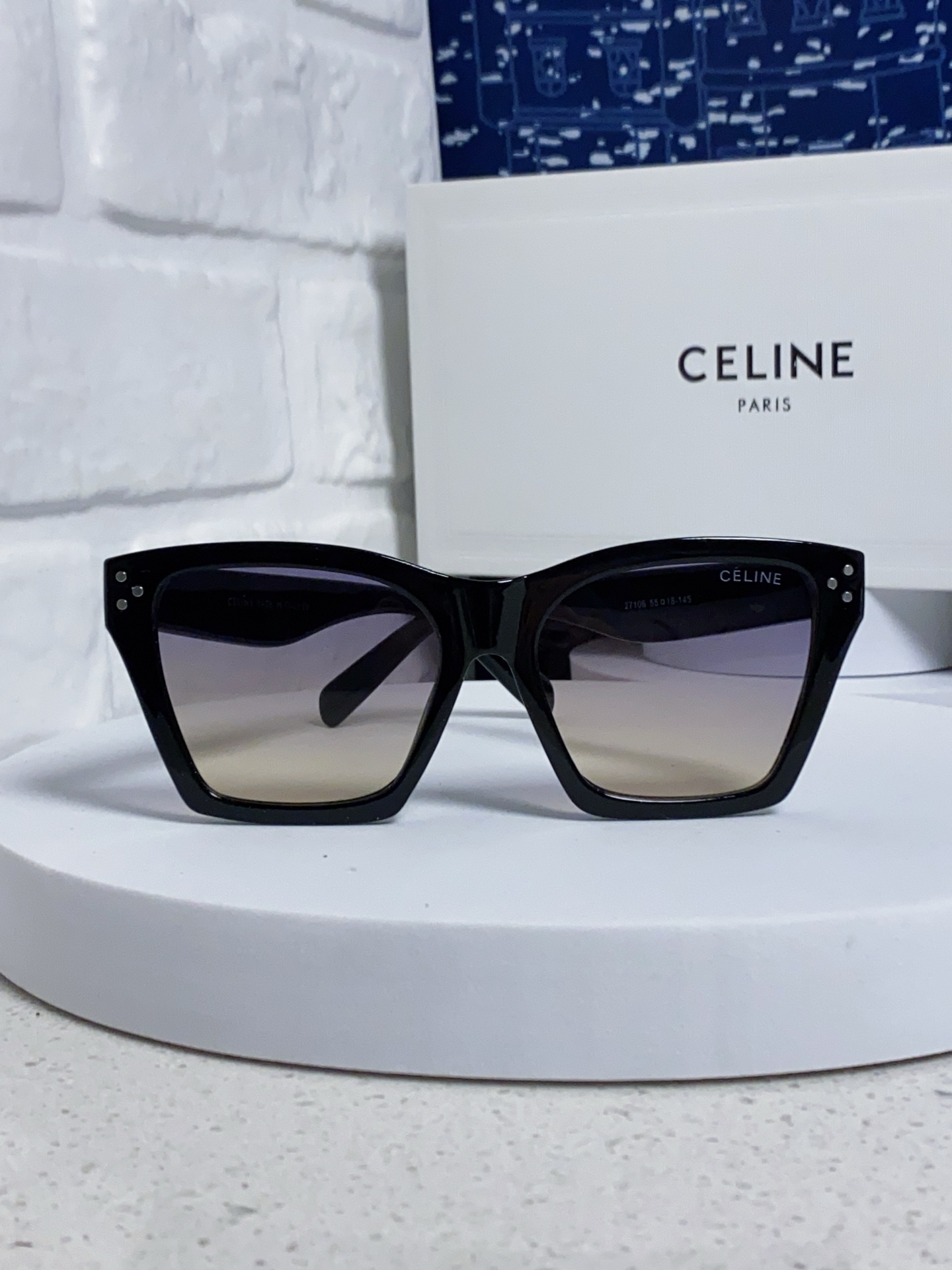  Celine赛琳 2025新品方形太阳眼镜女圆脸CL40041N时尚个性遮阳墨镜男女通用防紫外线