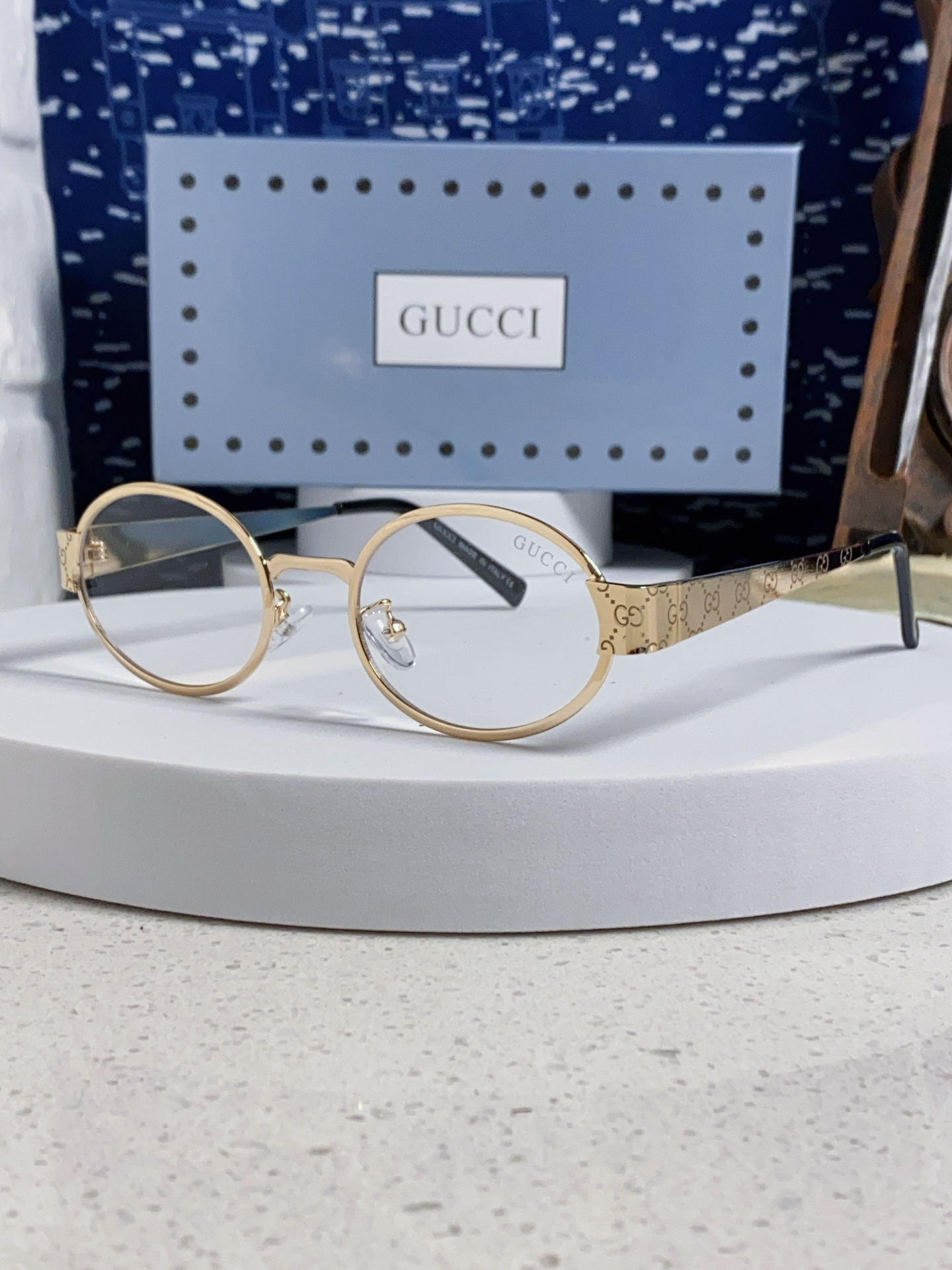  Gucci古奇 2025新款高品质 太阳眼镜男女士墨镜椭圆金属框防紫外线护眼百搭
