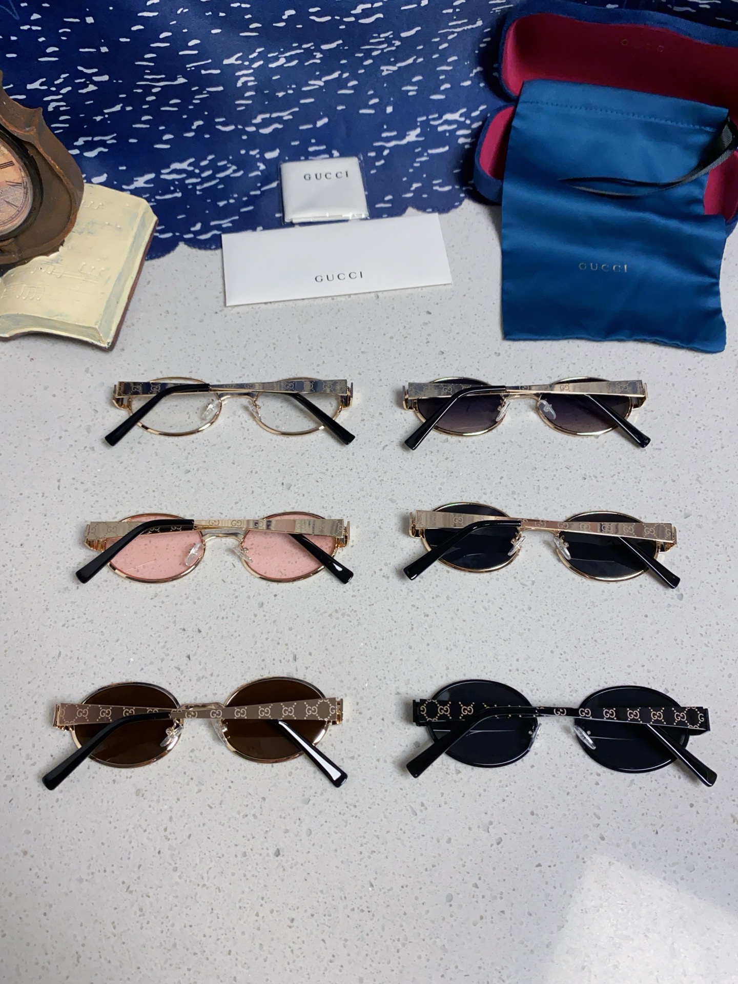  Gucci古奇 2025新款高品质 太阳眼镜男女士墨镜椭圆金属框防紫外线护眼百搭