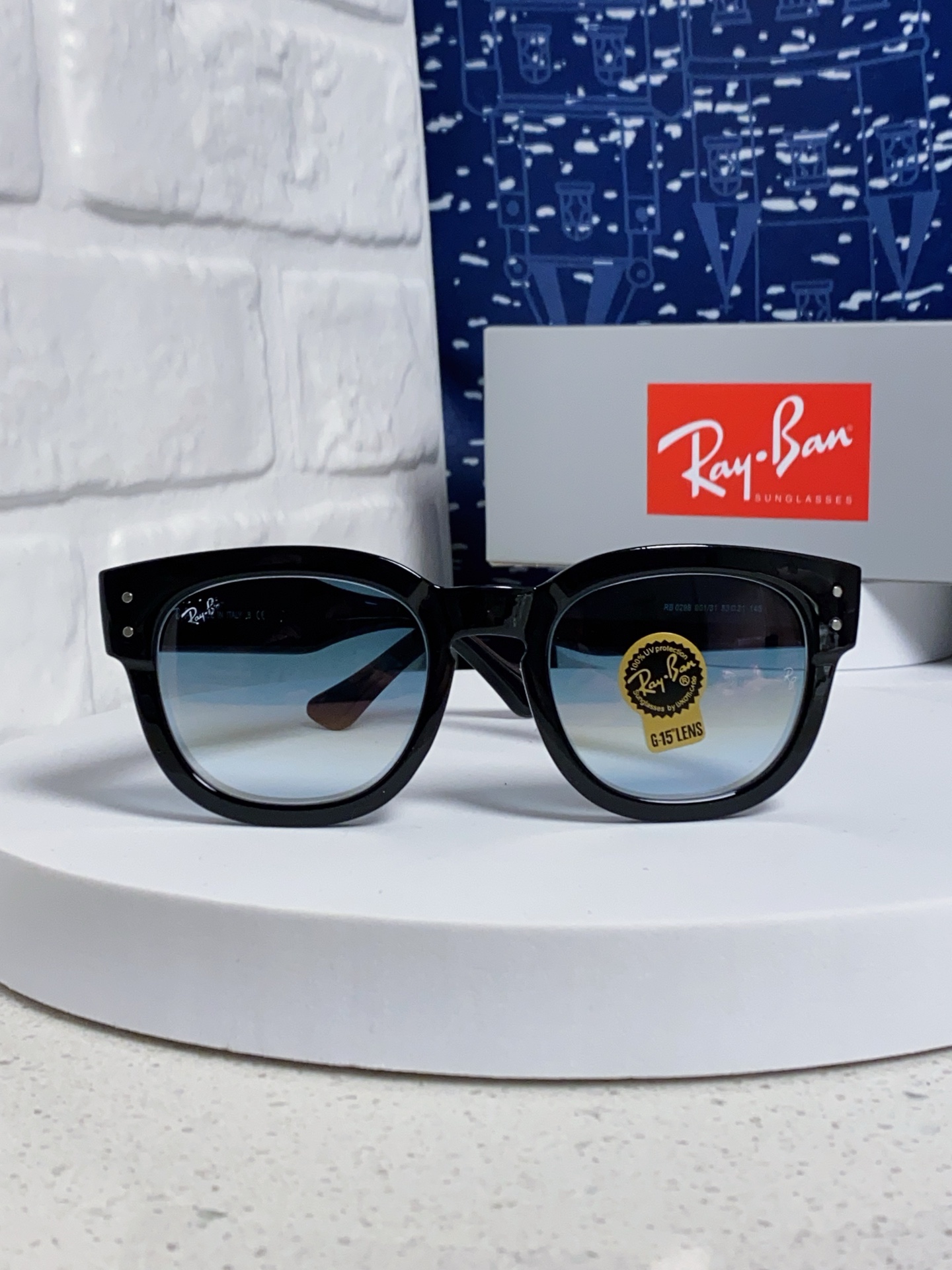  RayBan雷朋 2025新款强化玻璃墨镜男士大框太阳眼镜遮阳防紫外线防风沙骑车专用 RB0298
