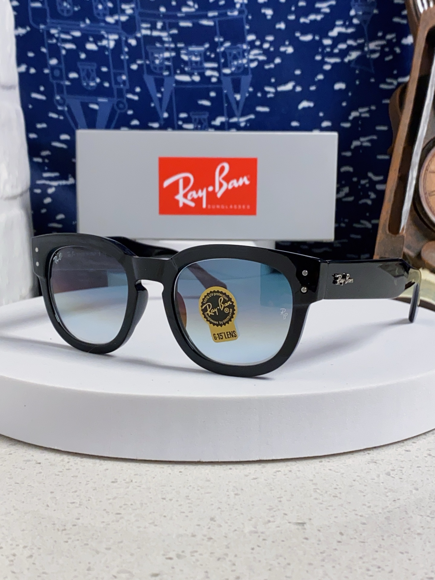  RayBan雷朋 2025新款强化玻璃墨镜男士大框太阳眼镜遮阳防紫外线防风沙骑车专用 RB0298