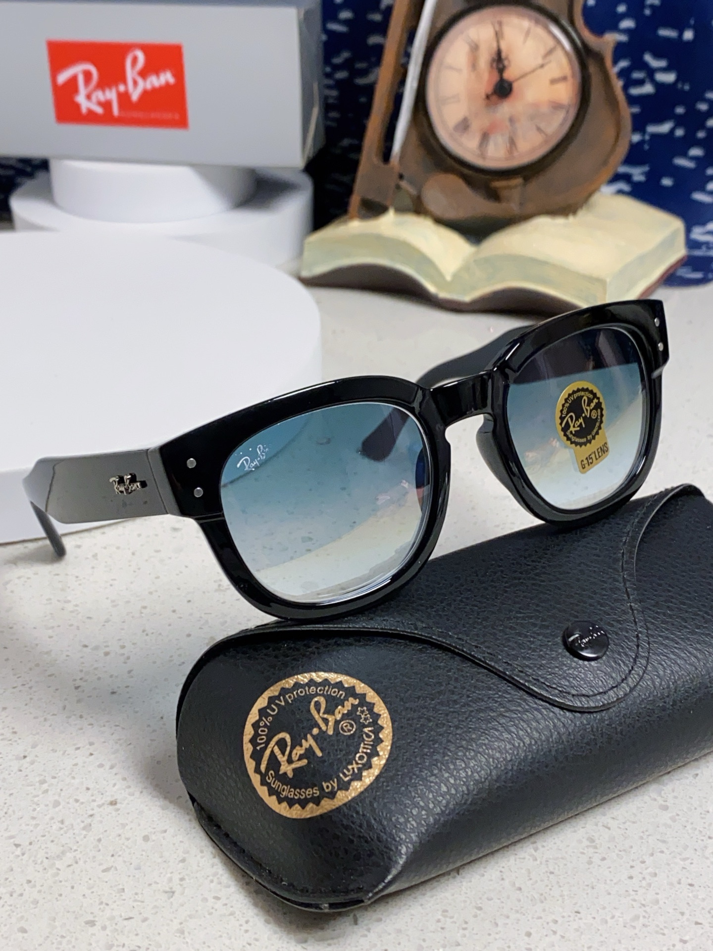  RayBan雷朋 2025新款强化玻璃墨镜男士大框太阳眼镜遮阳防紫外线防风沙骑车专用 RB0298