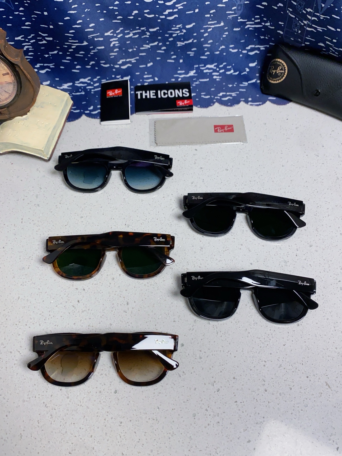  RayBan雷朋 2025新款强化玻璃墨镜男士大框太阳眼镜遮阳防紫外线防风沙骑车专用 RB0298