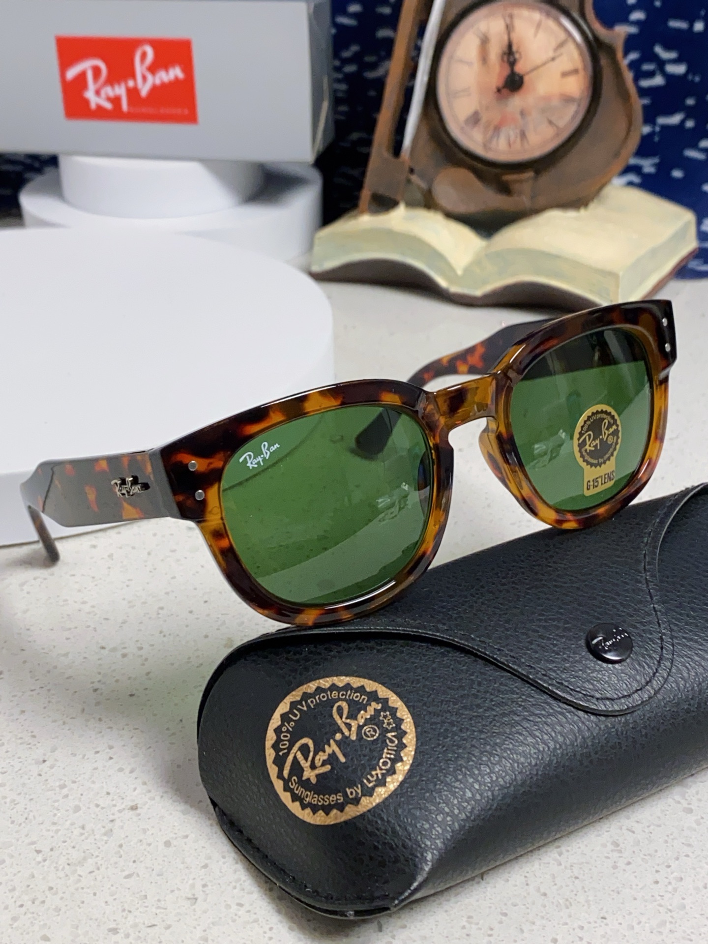  RayBan雷朋 2025新款强化玻璃墨镜男士大框太阳眼镜遮阳防紫外线防风沙骑车专用 RB0298