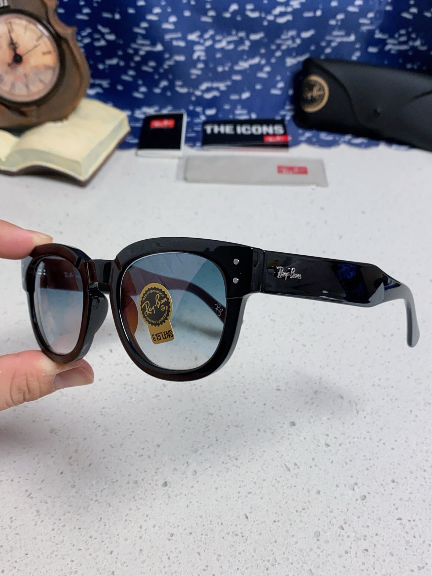  RayBan雷朋 2025新款强化玻璃墨镜男士大框太阳眼镜遮阳防紫外线防风沙骑车专用 RB0298