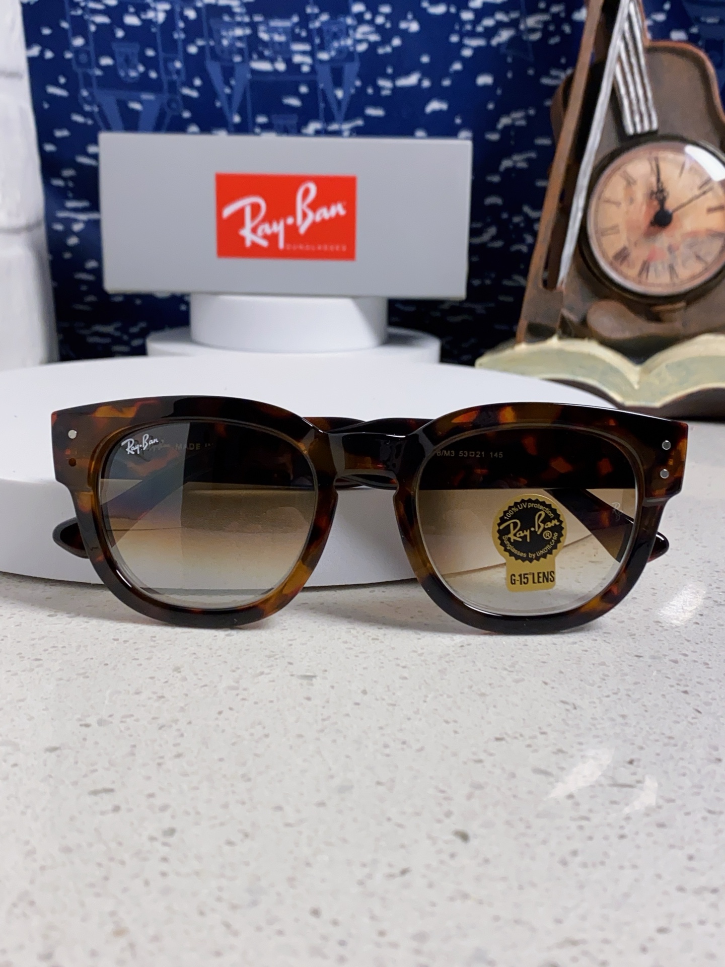 RayBan雷朋 2025新款强化玻璃墨镜男士大框太阳眼镜遮阳防紫外线防风沙骑车专用 RB0298