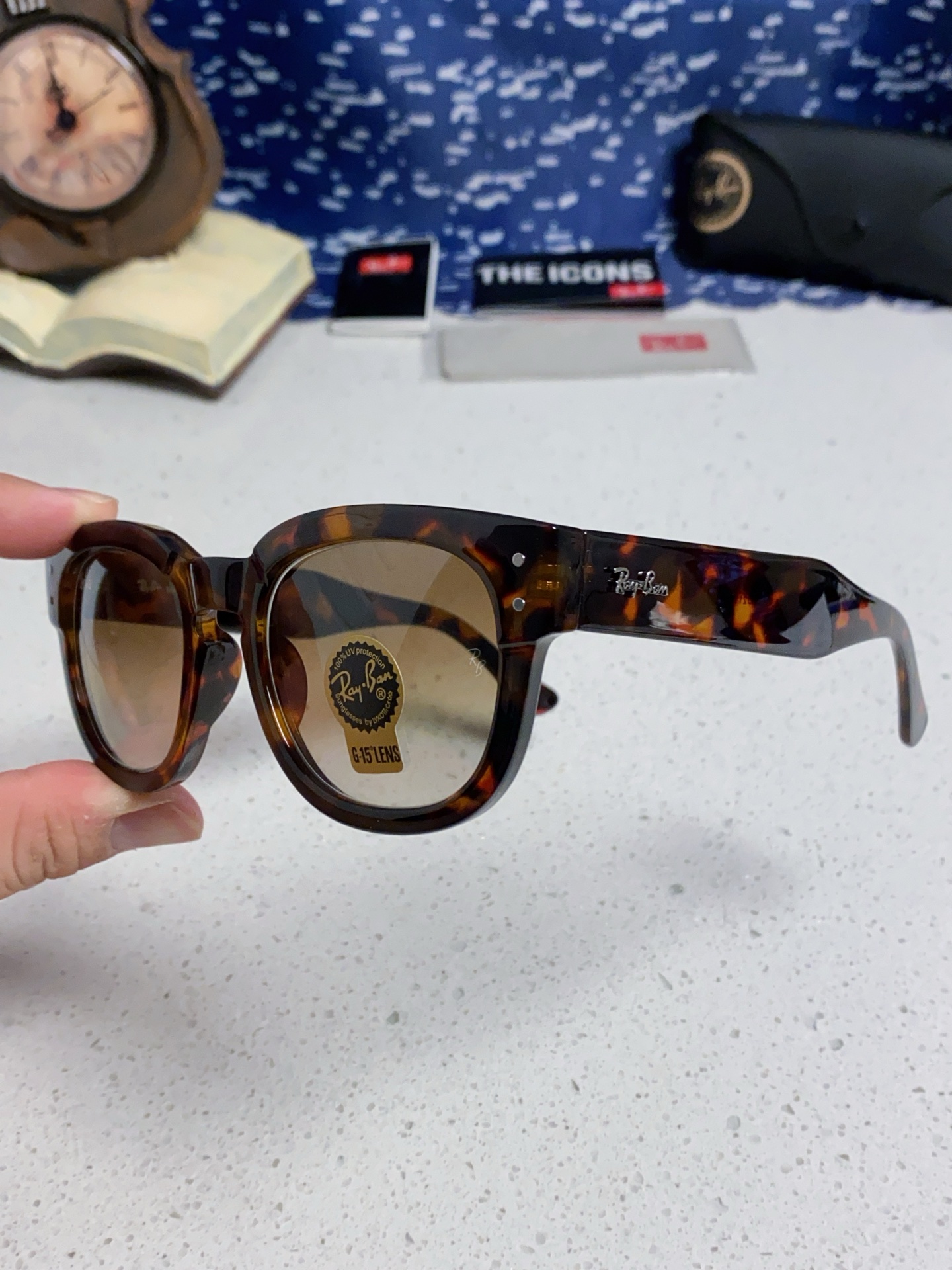  RayBan雷朋 2025新款强化玻璃墨镜男士大框太阳眼镜遮阳防紫外线防风沙骑车专用 RB0298
