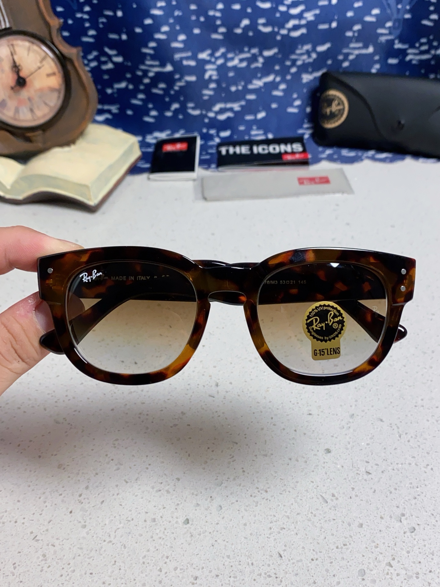  RayBan雷朋 2025新款强化玻璃墨镜男士大框太阳眼镜遮阳防紫外线防风沙骑车专用 RB0298