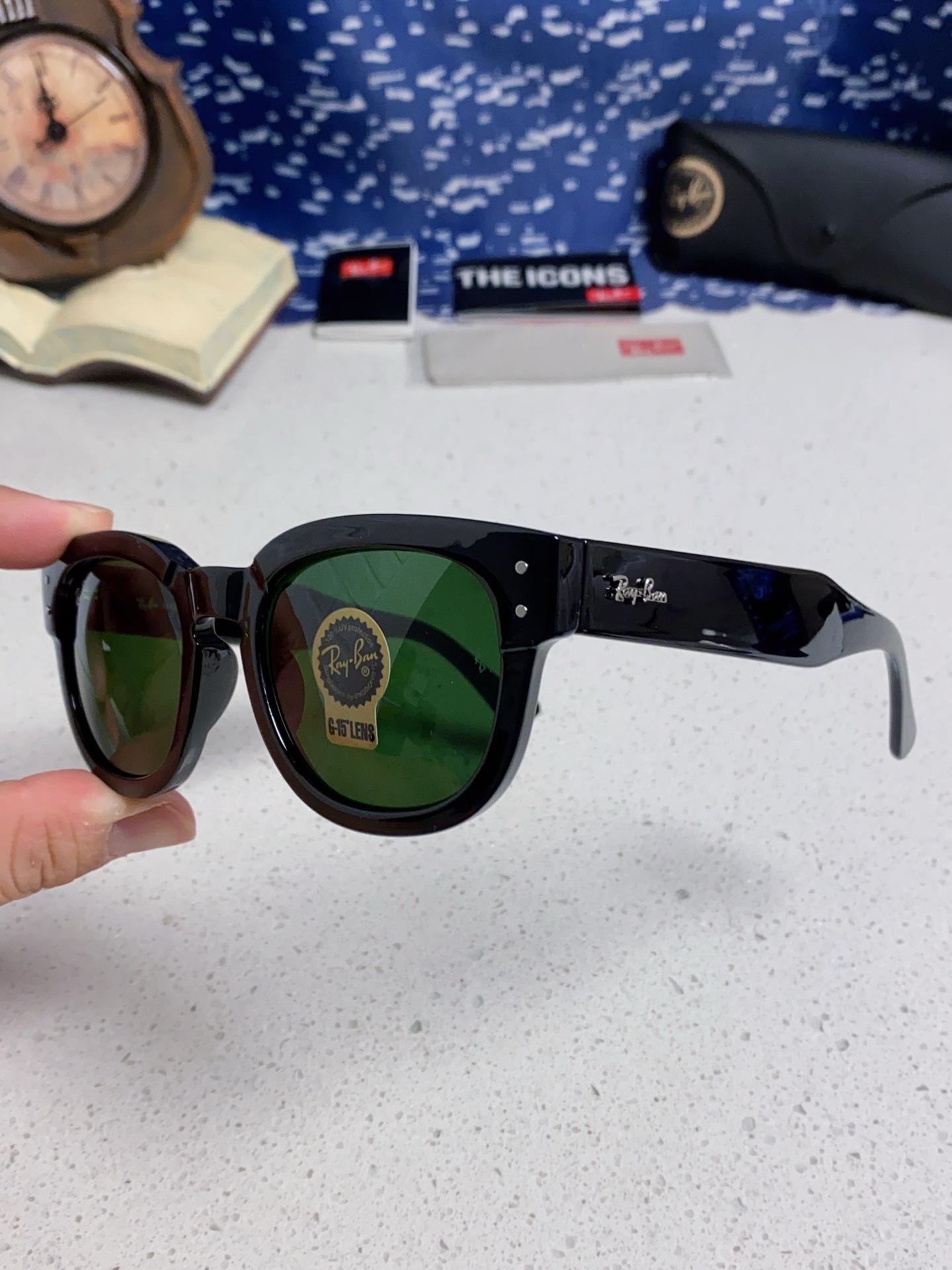  RayBan雷朋 2025新款强化玻璃墨镜男士大框太阳眼镜遮阳防紫外线防风沙骑车专用 RB0298
