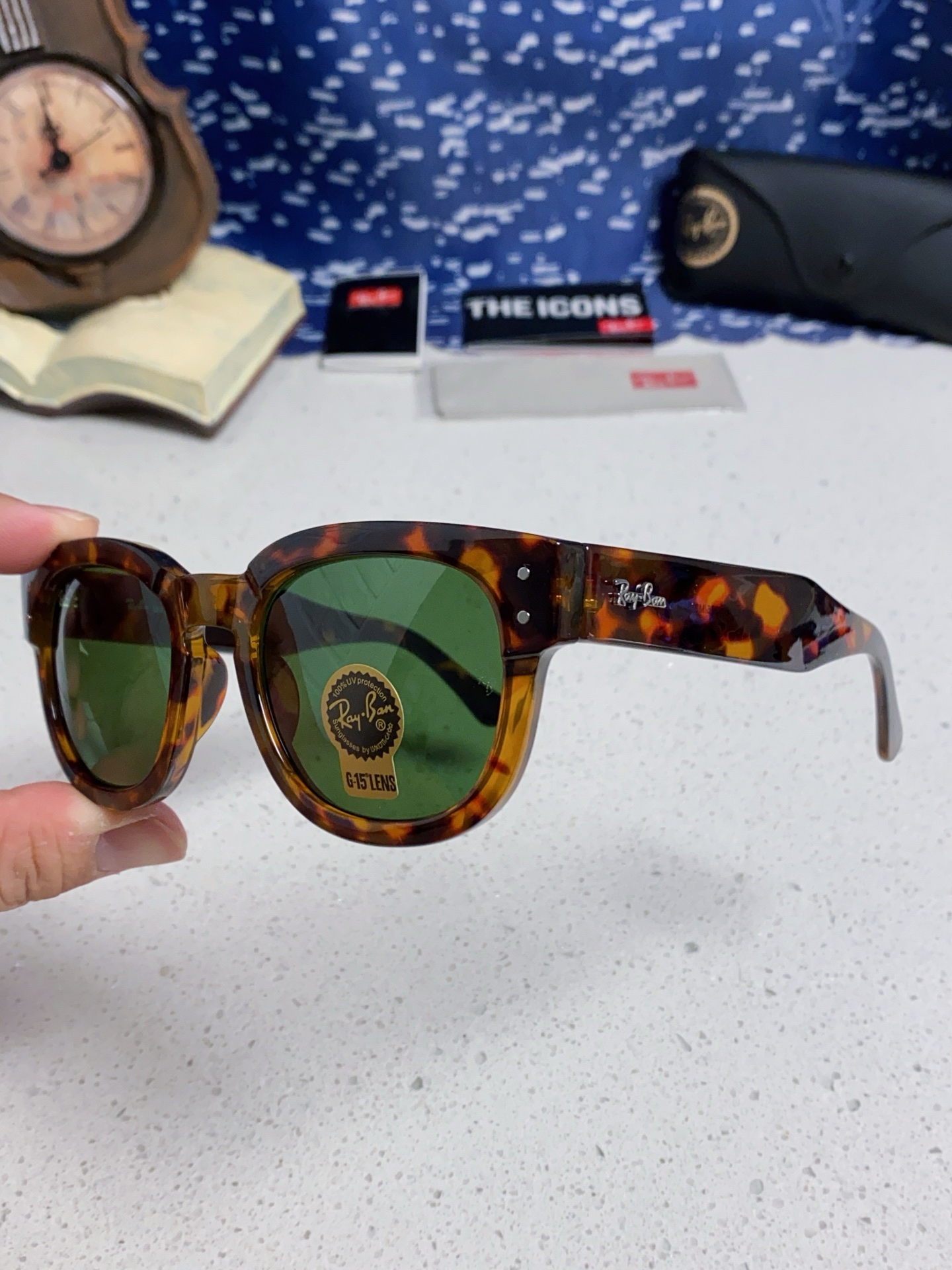  RayBan雷朋 2025新款强化玻璃墨镜男士大框太阳眼镜遮阳防紫外线防风沙骑车专用 RB0298