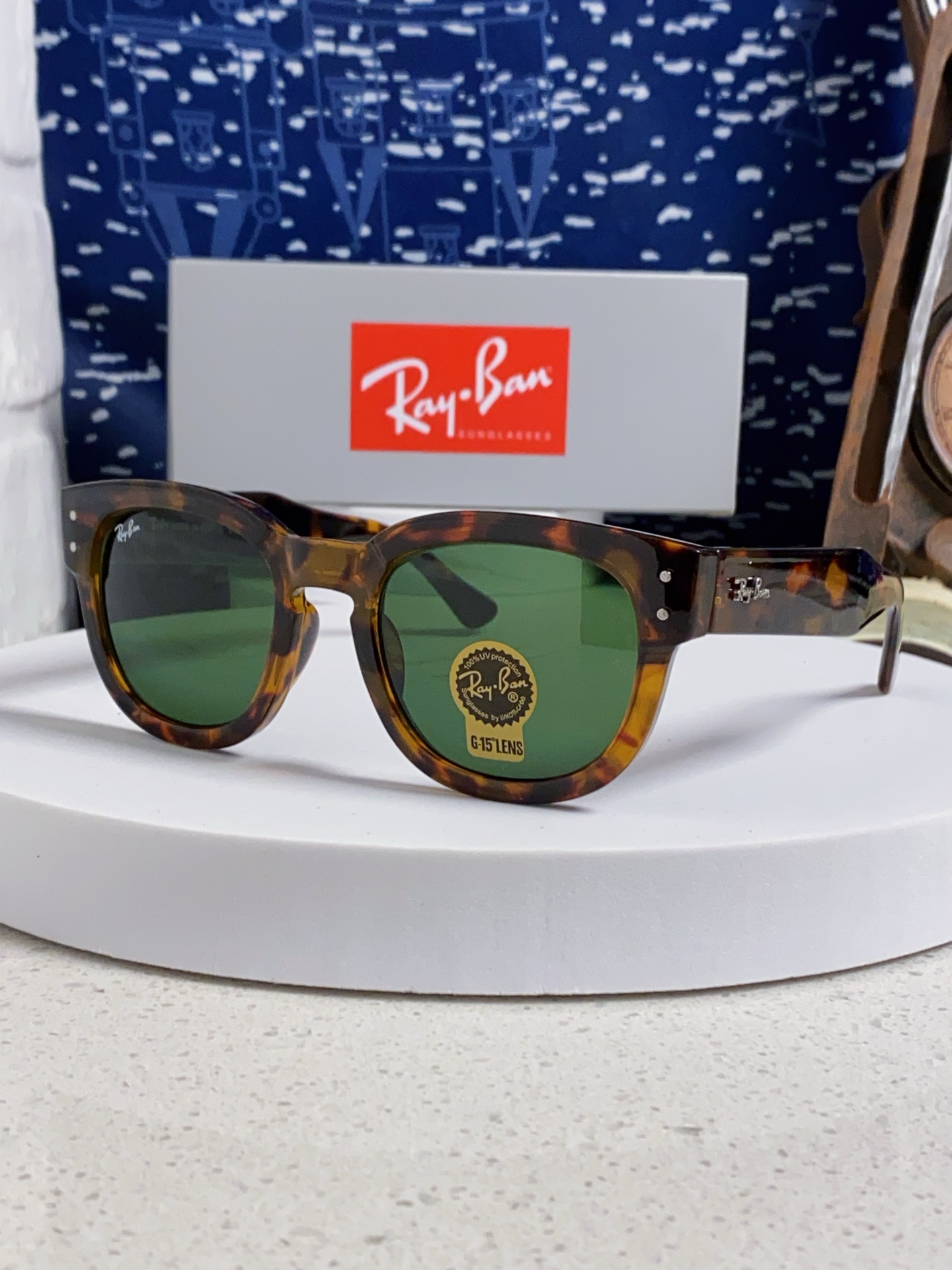  RayBan雷朋 2025新款强化玻璃墨镜男士大框太阳眼镜遮阳防紫外线防风沙骑车专用 RB0298