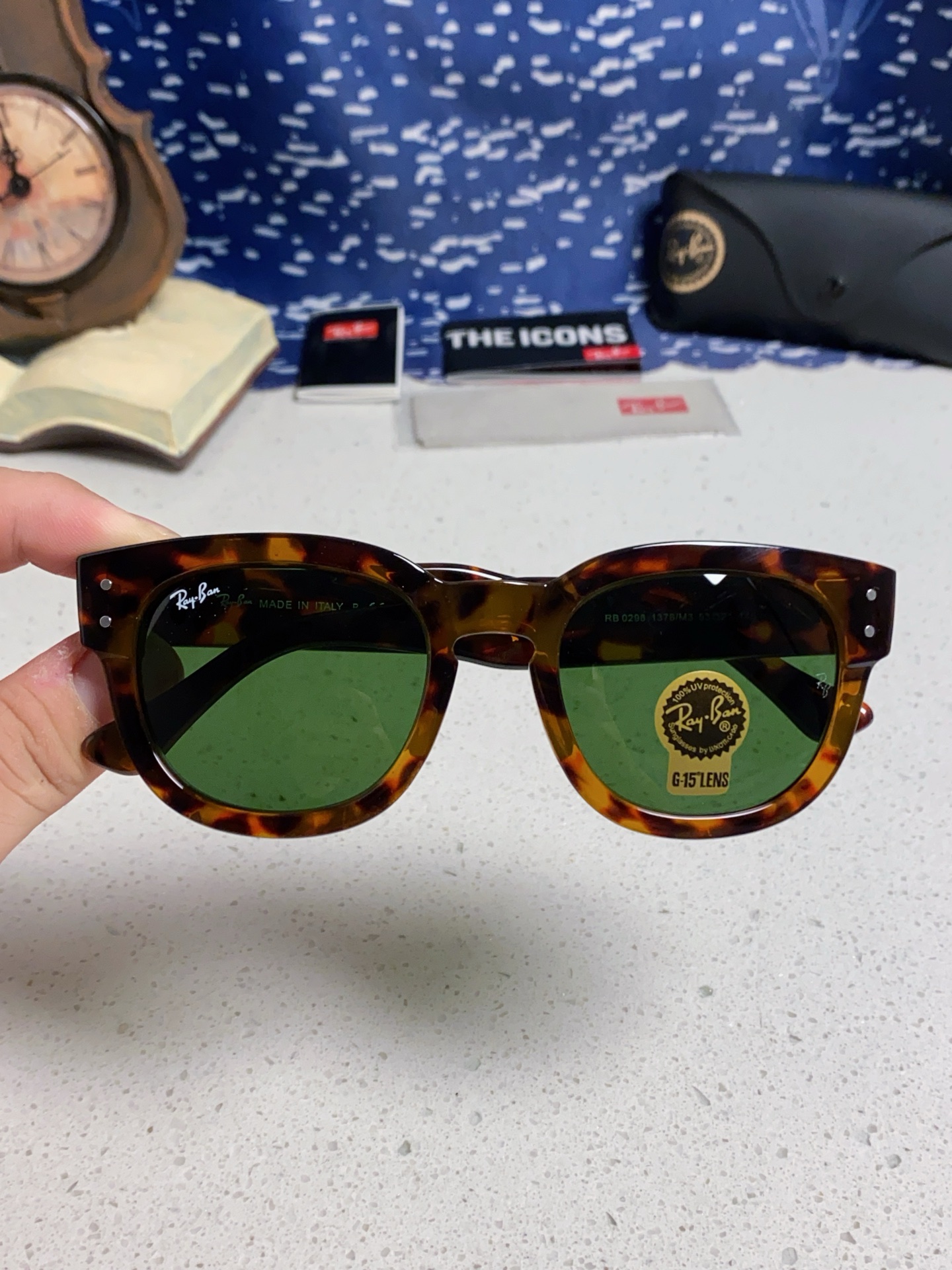  RayBan雷朋 2025新款强化玻璃墨镜男士大框太阳眼镜遮阳防紫外线防风沙骑车专用 RB0298