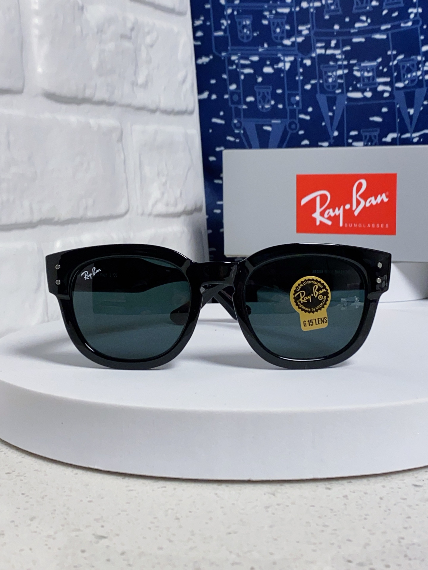  RayBan雷朋 2025新款强化玻璃墨镜男士大框太阳眼镜遮阳防紫外线防风沙骑车专用 RB0298