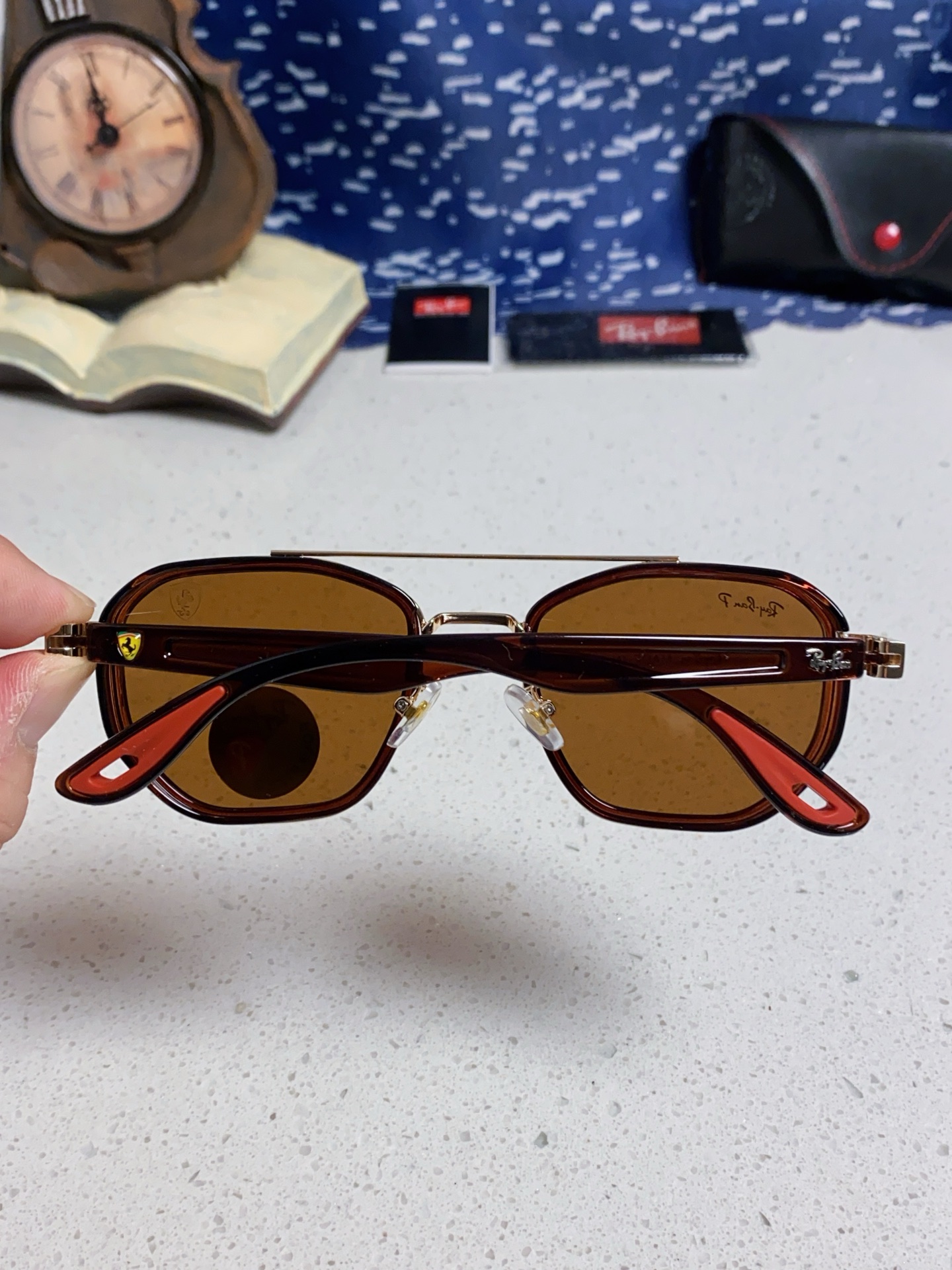  RayBan雷朋法拉利联名 2025新款偏光镜片墨镜遮阳个性双梁男女通用 开车镜太阳镜RB3675