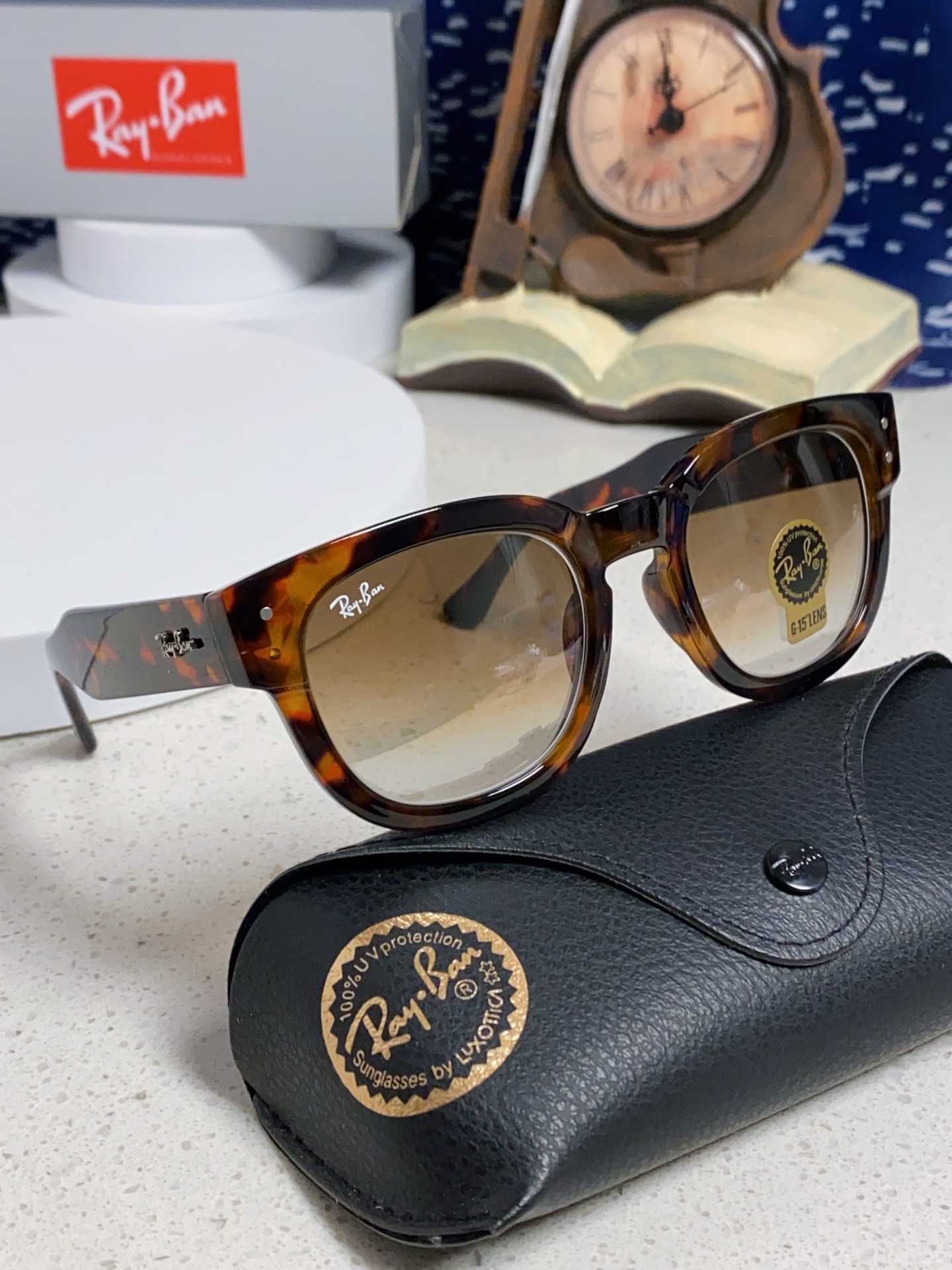  RayBan雷朋 2025新款强化玻璃墨镜男士大框太阳眼镜遮阳防紫外线防风沙骑车专用 RB0298