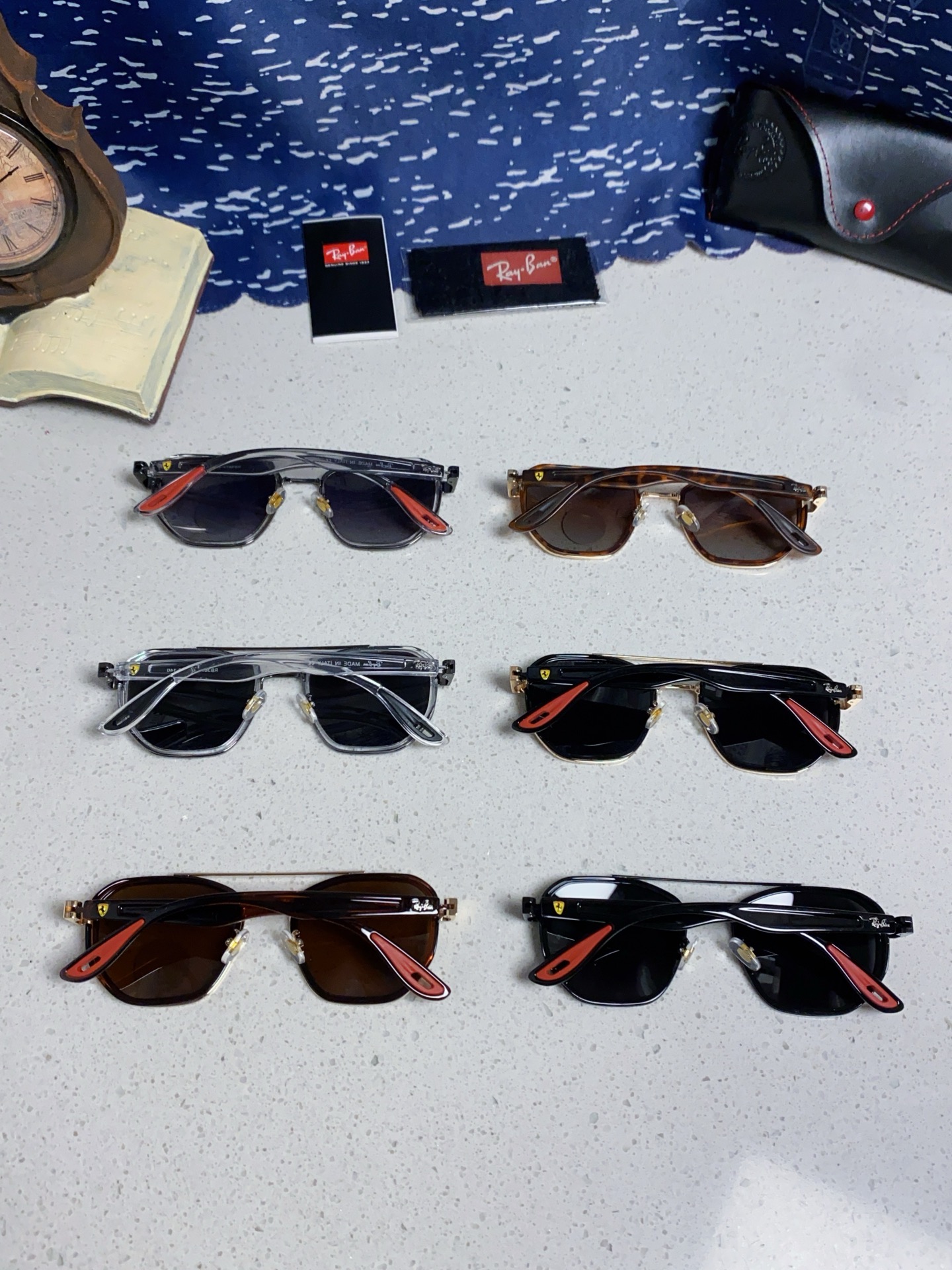  RayBan雷朋法拉利联名 2025新款偏光镜片墨镜遮阳个性双梁男女通用 开车镜太阳镜RB3675