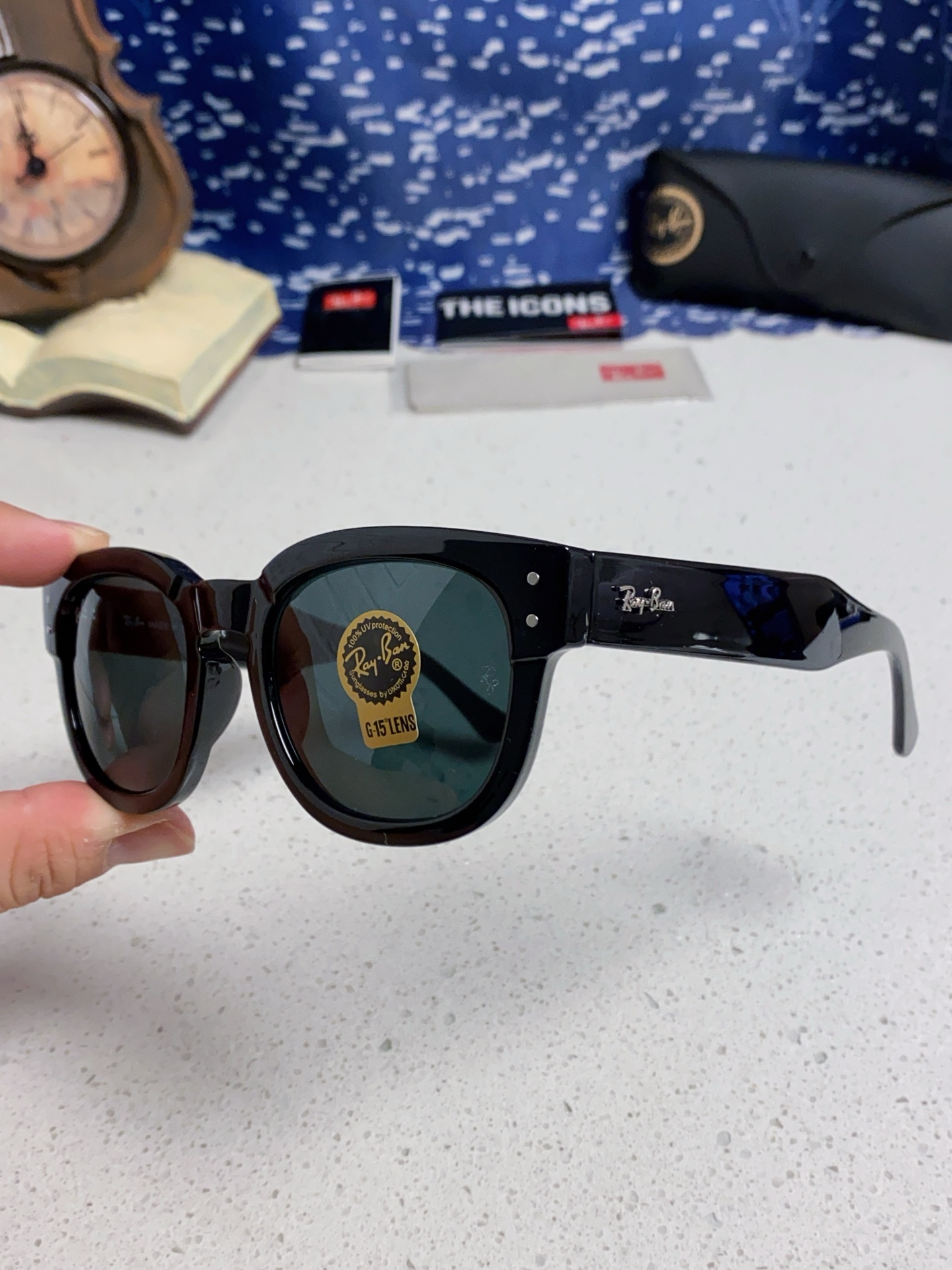  RayBan雷朋 2025新款强化玻璃墨镜男士大框太阳眼镜遮阳防紫外线防风沙骑车专用 RB0298