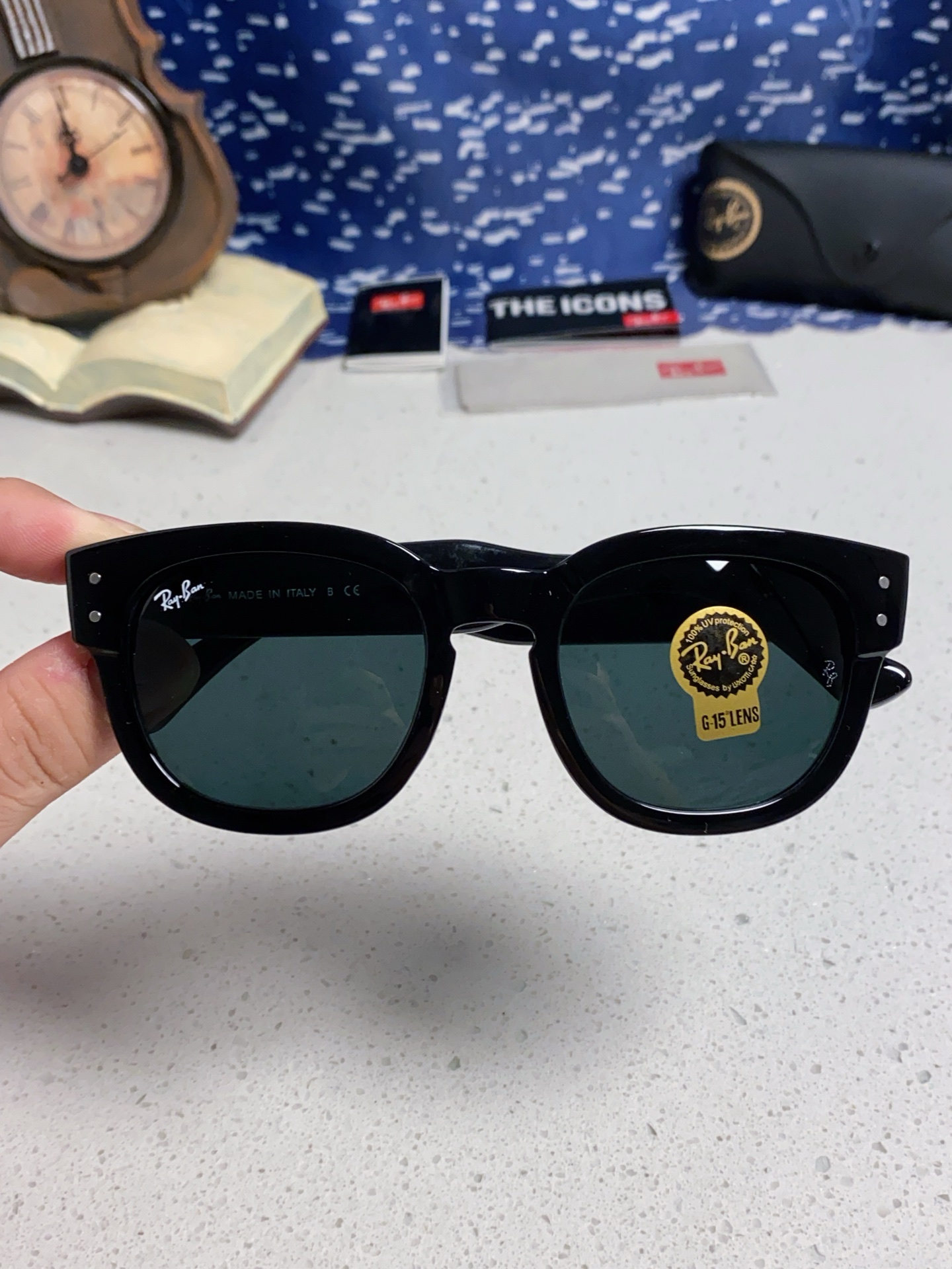  RayBan雷朋 2025新款强化玻璃墨镜男士大框太阳眼镜遮阳防紫外线防风沙骑车专用 RB0298