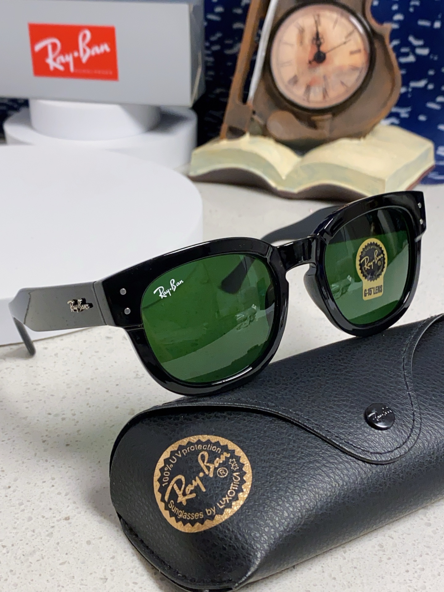  RayBan雷朋 2025新款强化玻璃墨镜男士大框太阳眼镜遮阳防紫外线防风沙骑车专用 RB0298