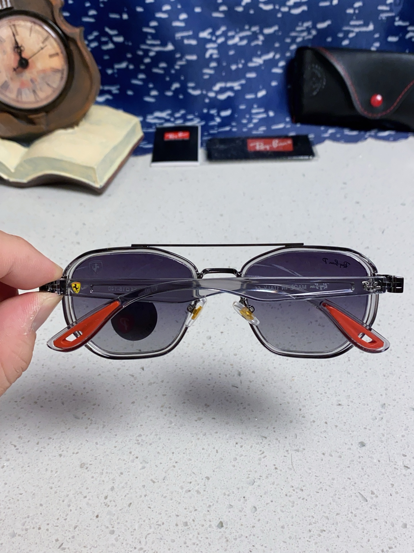  RayBan雷朋法拉利联名 2025新款偏光镜片墨镜遮阳个性双梁男女通用 开车镜太阳镜RB3675
