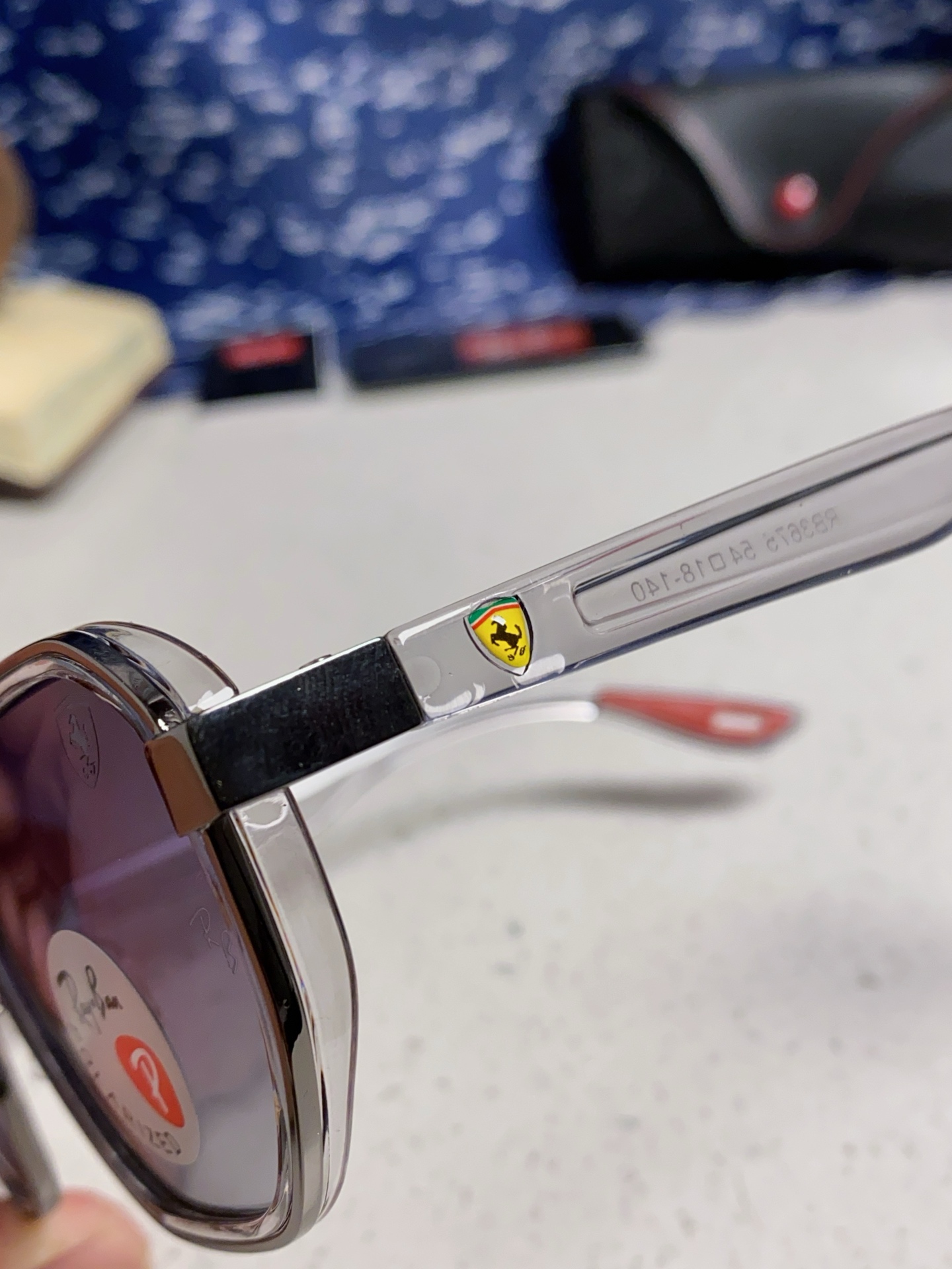  RayBan雷朋法拉利联名 2025新款偏光镜片墨镜遮阳个性双梁男女通用 开车镜太阳镜RB3675