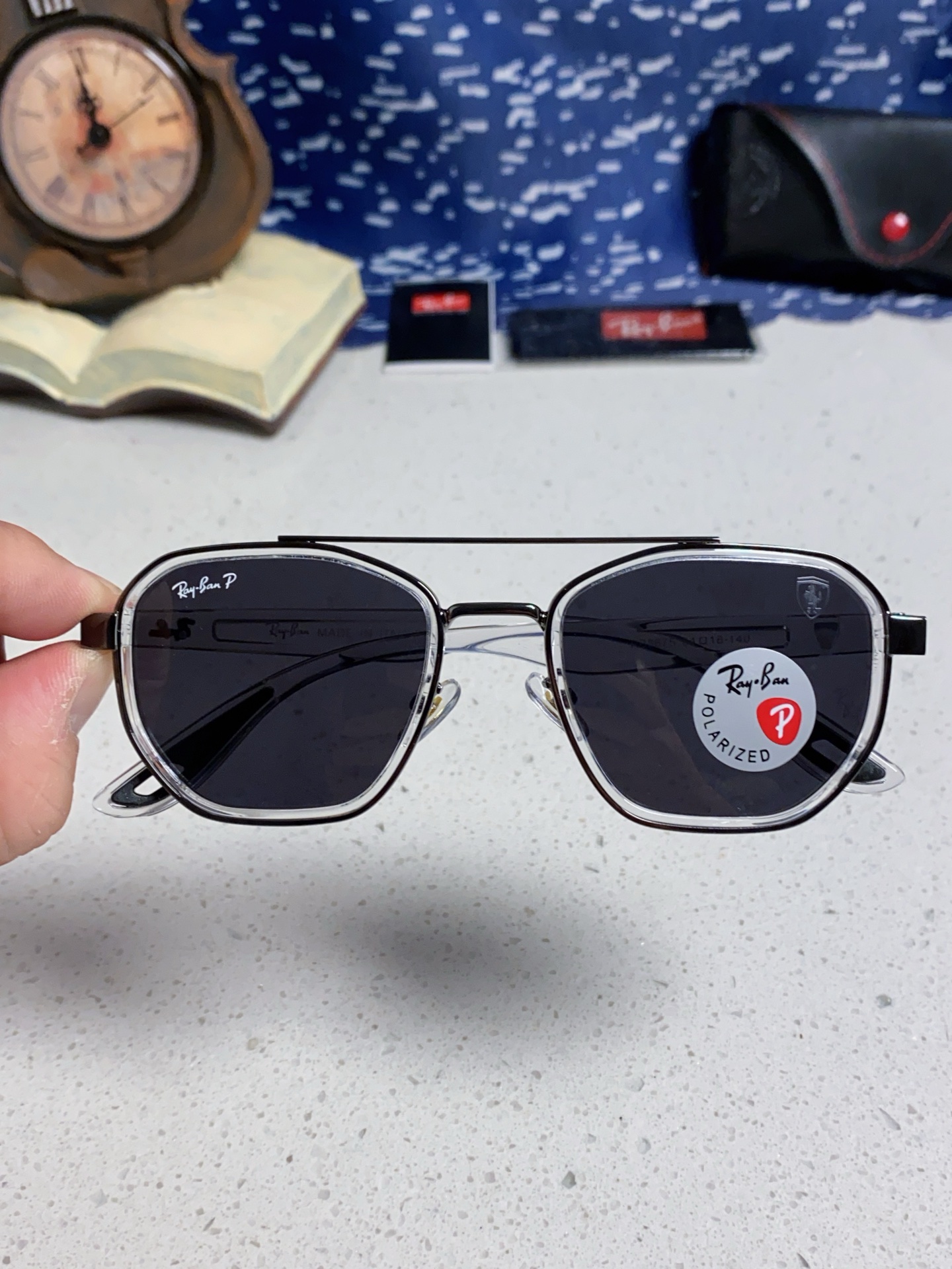  RayBan雷朋法拉利联名 2025新款偏光镜片墨镜遮阳个性双梁男女通用 开车镜太阳镜RB3675
