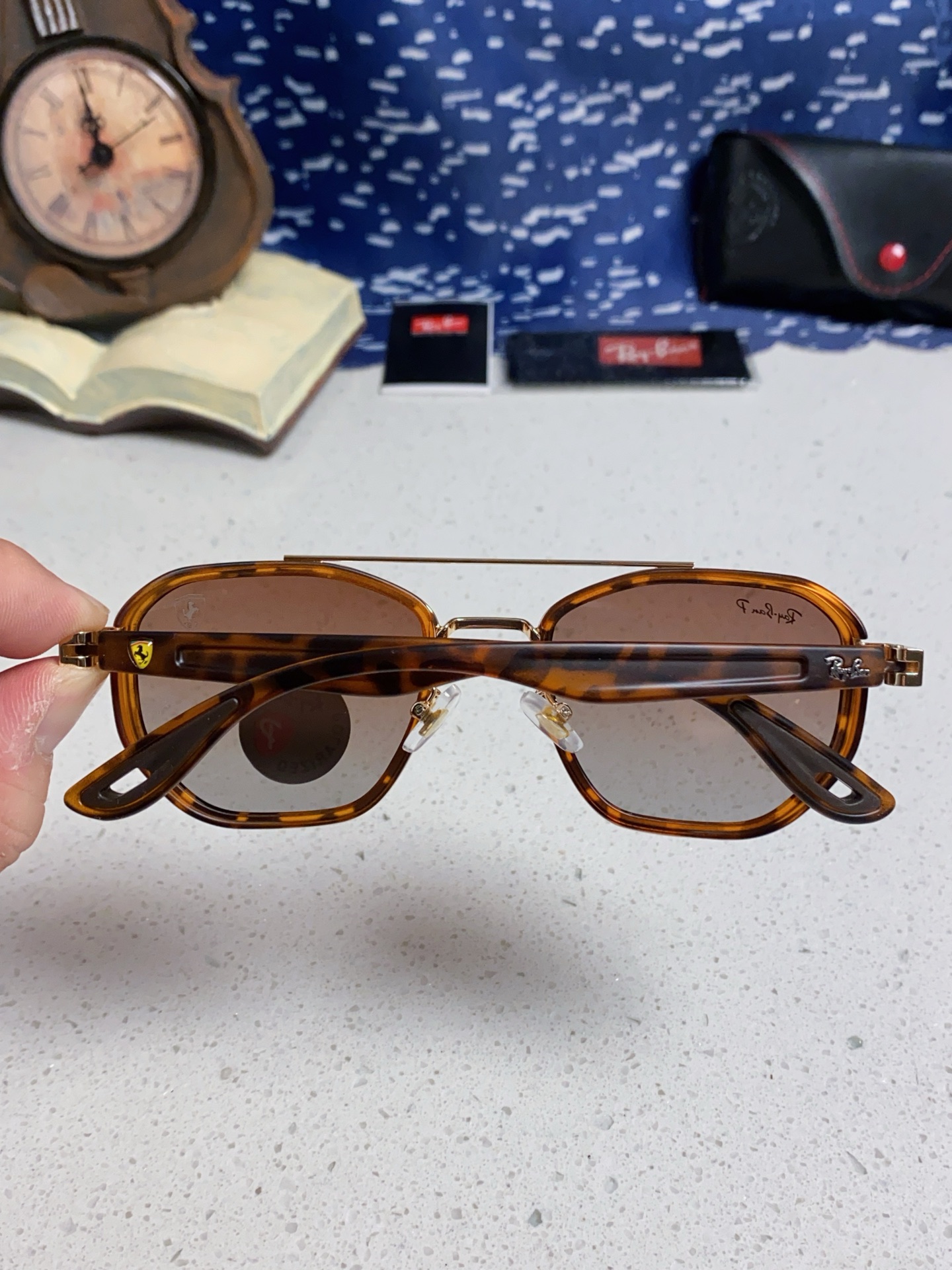  RayBan雷朋法拉利联名 2025新款偏光镜片墨镜遮阳个性双梁男女通用 开车镜太阳镜RB3675