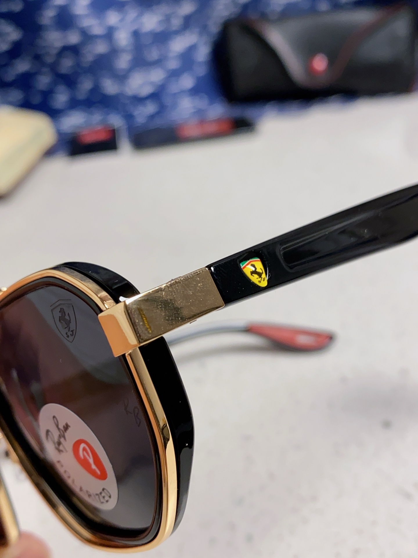  RayBan雷朋法拉利联名 2025新款偏光镜片墨镜遮阳个性双梁男女通用 开车镜太阳镜RB3675