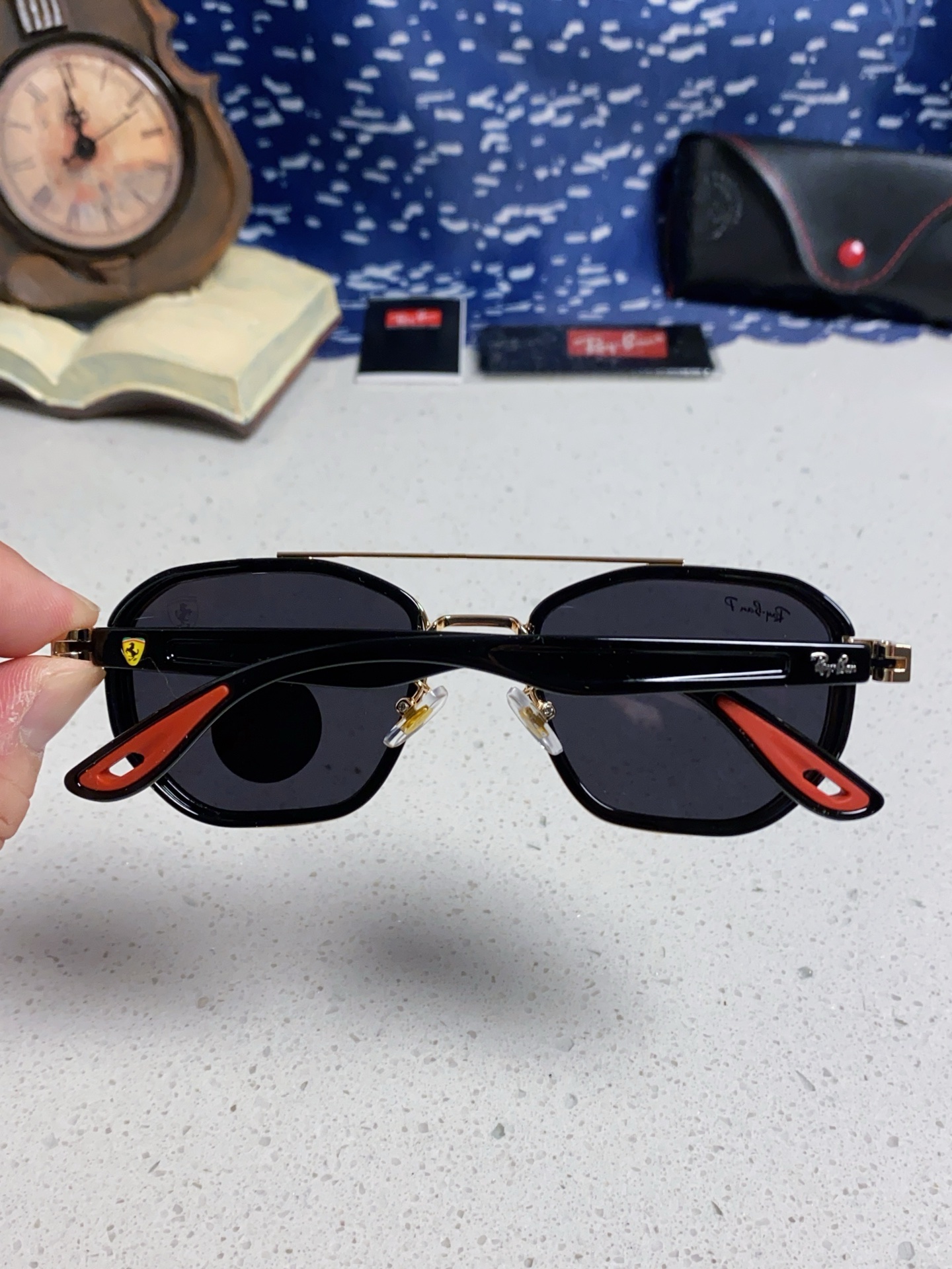  RayBan雷朋法拉利联名 2025新款偏光镜片墨镜遮阳个性双梁男女通用 开车镜太阳镜RB3675