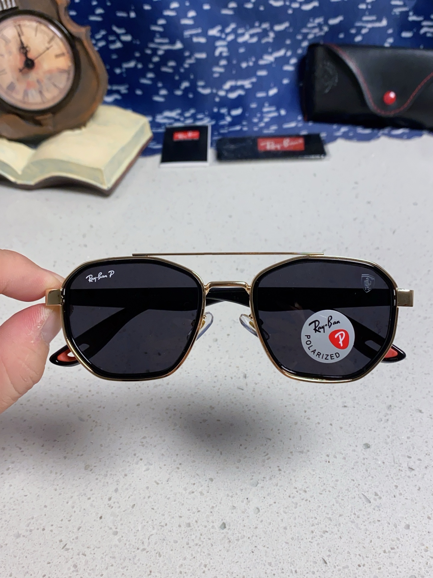  RayBan雷朋法拉利联名 2025新款偏光镜片墨镜遮阳个性双梁男女通用 开车镜太阳镜RB3675